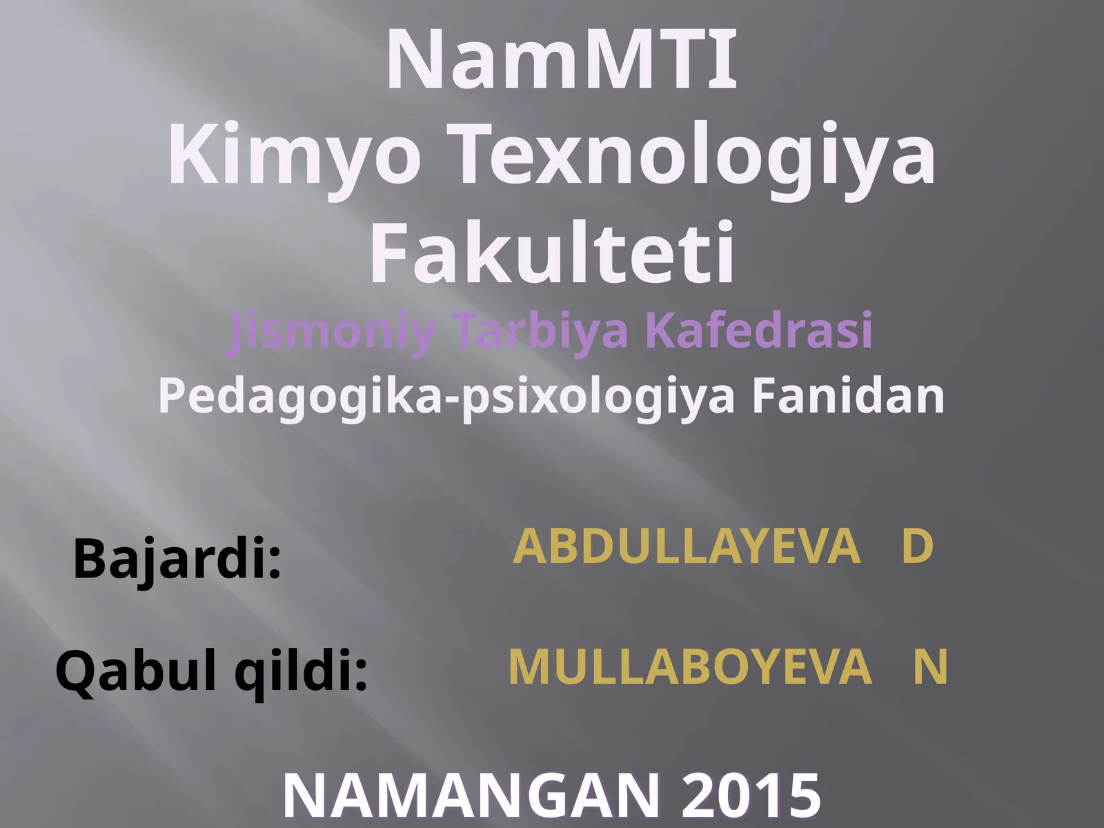 Pedagogika-psixologiya Fanidan