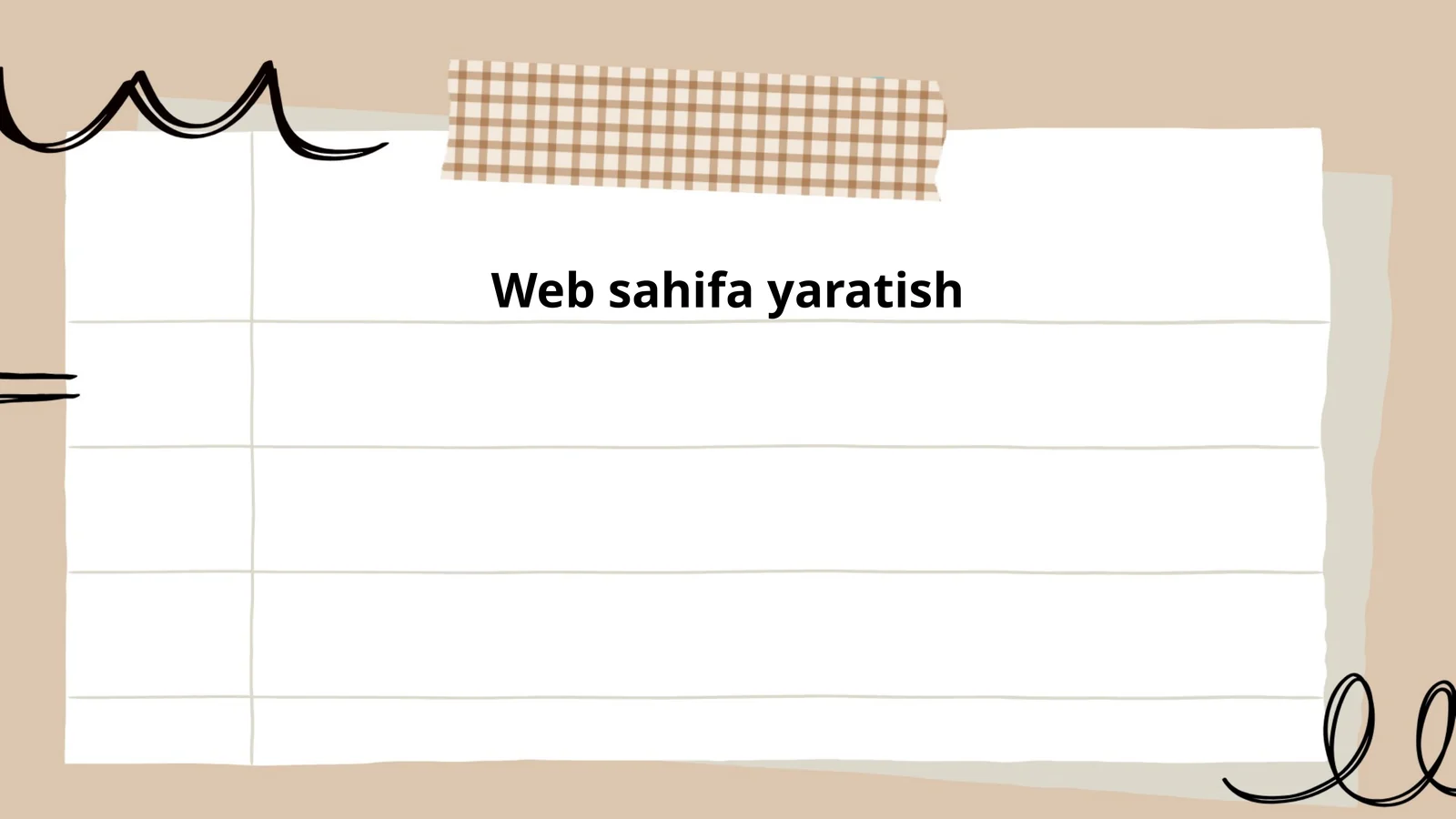 Web sahifa yaratish