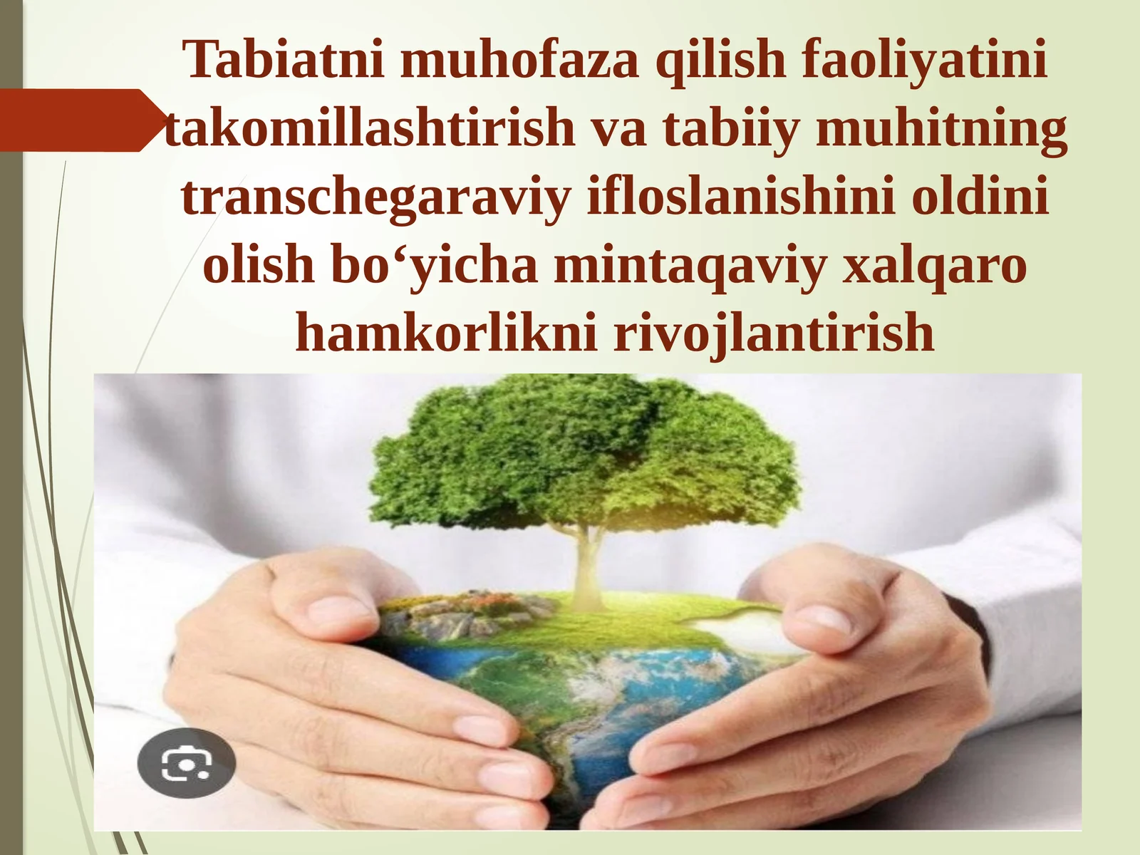 Tabiatni muhofaza qilish faoliyatini takomillashtirish va tabiiy muhitning transchegaraviy ifloslanishini oldini olish bo‘yicha mintaqaviy xalqaro hamkorlikni rivojlantirish