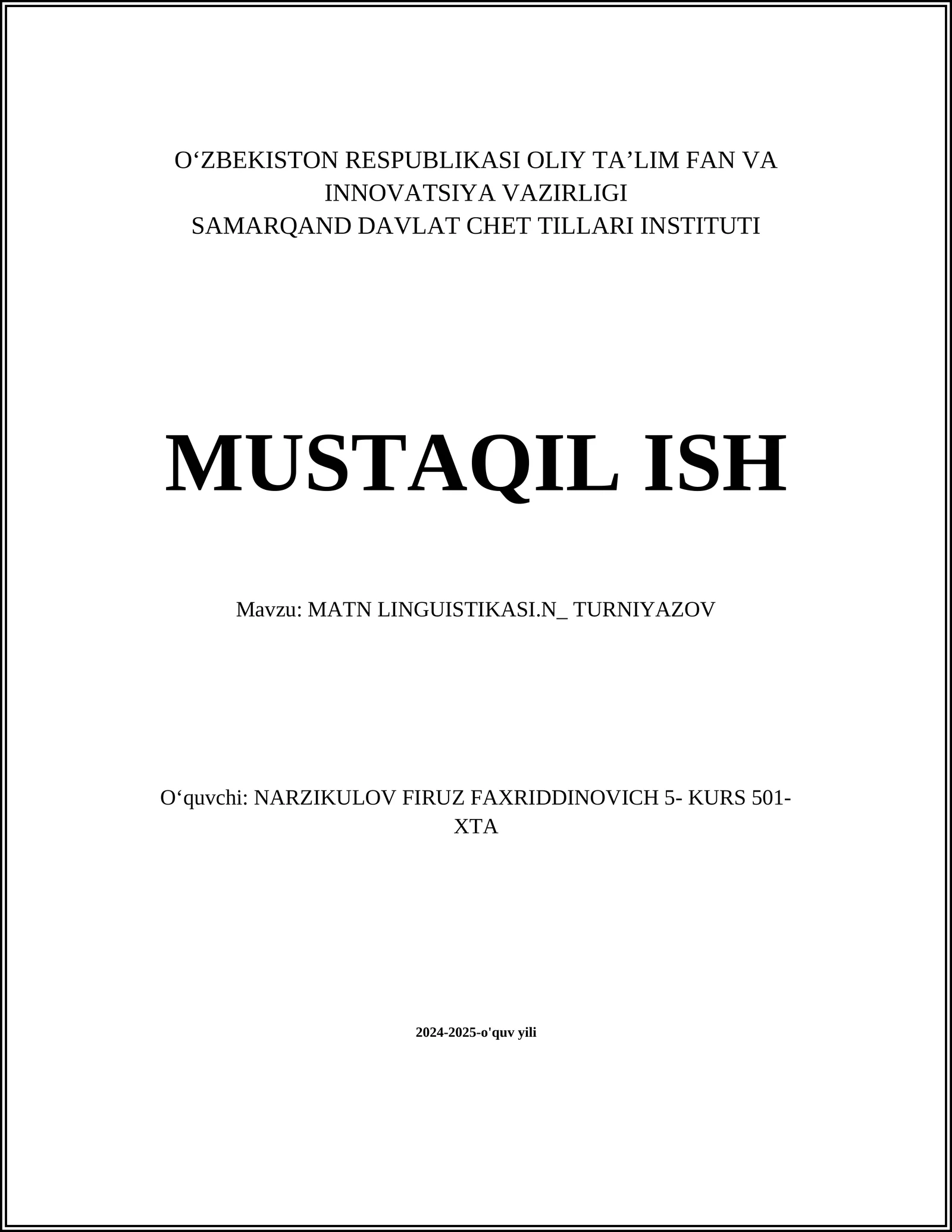 MATN LINGUISTIKASI.N_ TURNIYAZOV