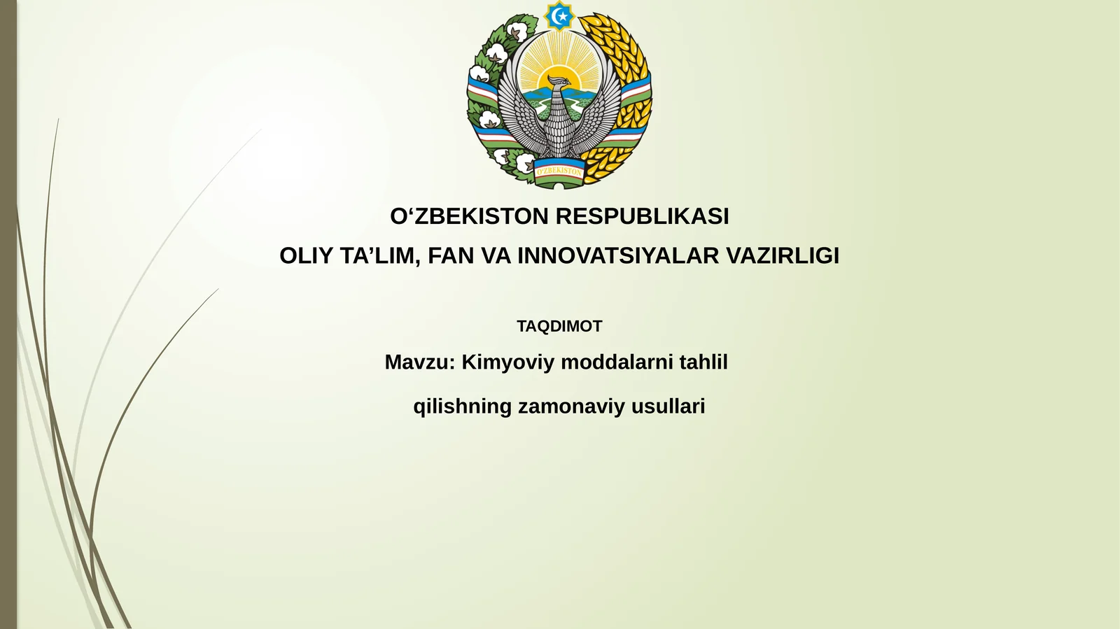 Kimyoviymoddalarnitahlilqilishningzamonaviyusullari