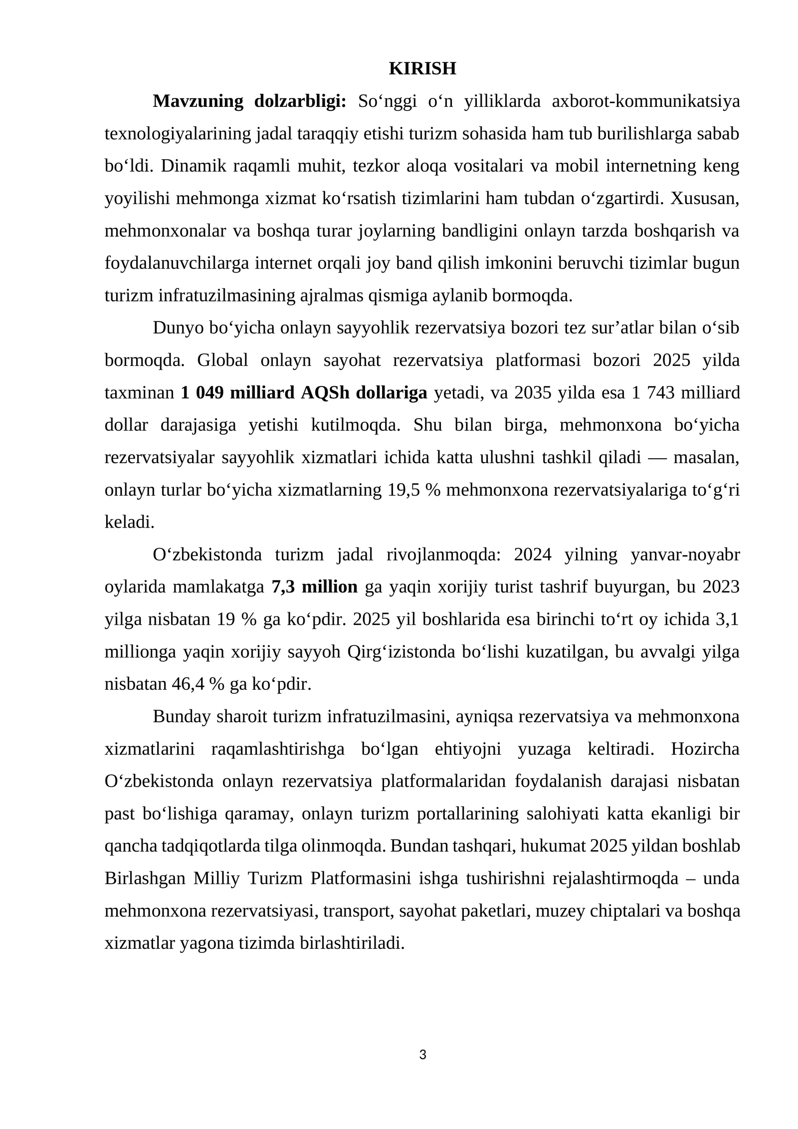 Mavzuning dolzarbligi