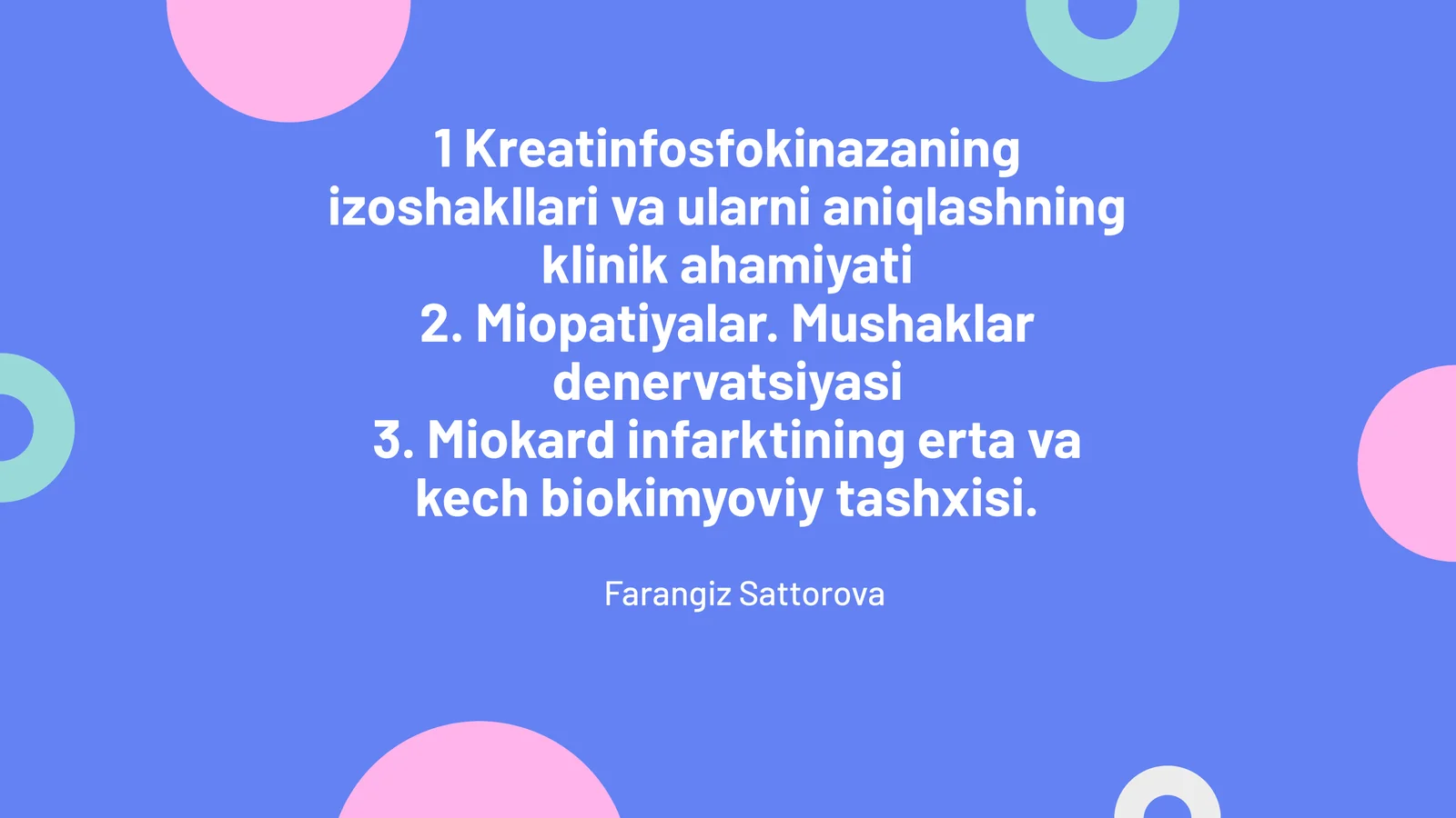 Kreatinfosfokinazaning izoshakllari