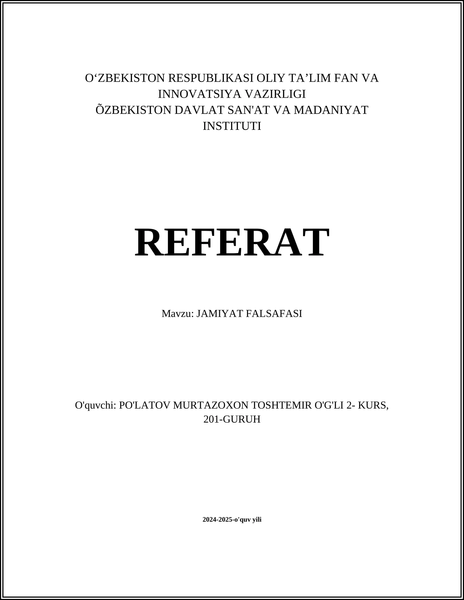 JAMIYAT FALSAFASI