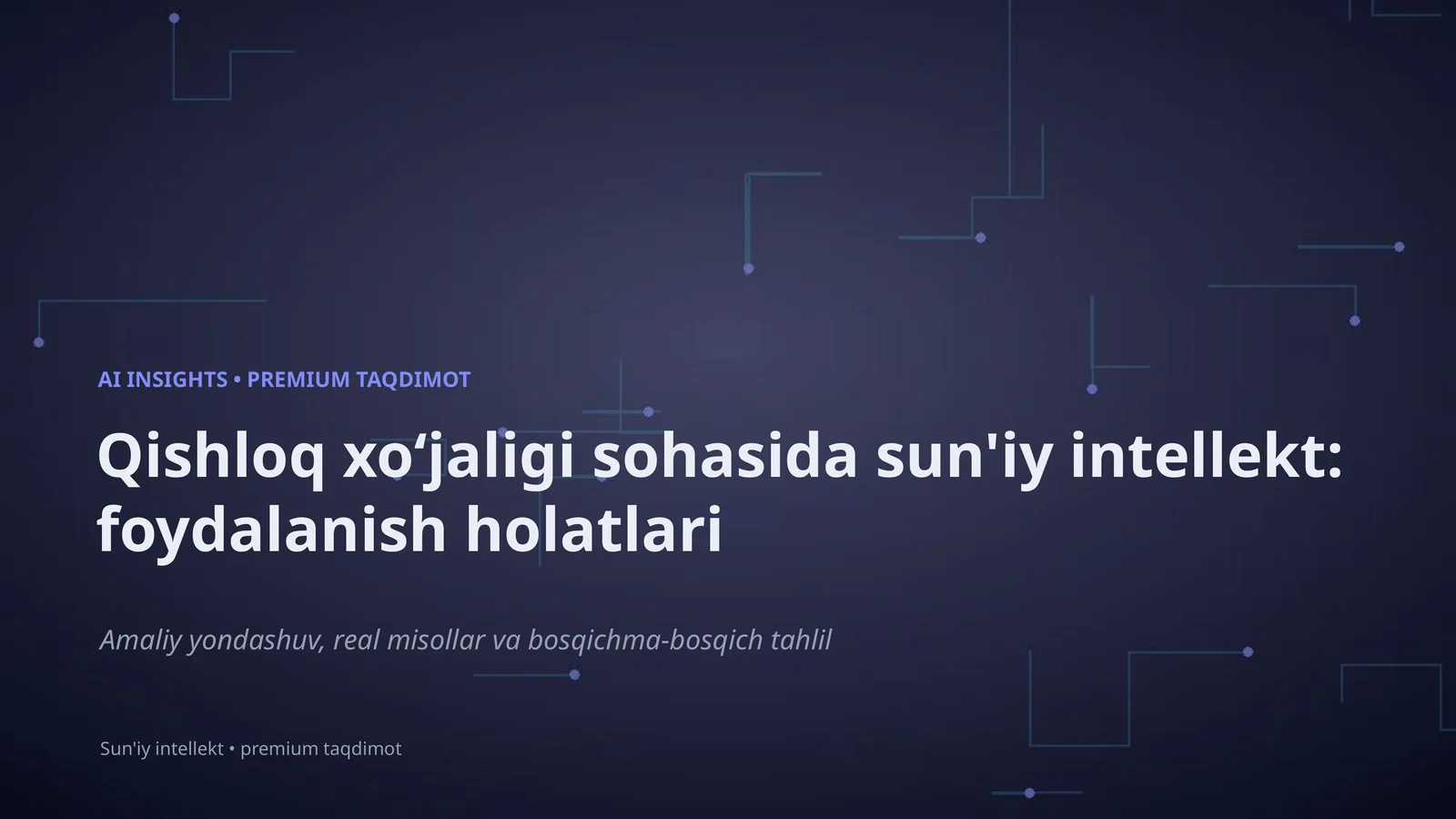 Sun'iy intellekt: foydalanish holatlari