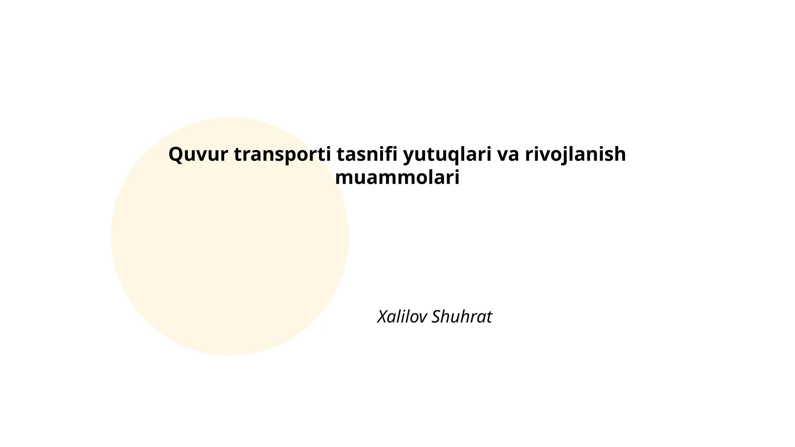 Quvur transporti tasnifi yutuqlari va rivojlanish muammolari