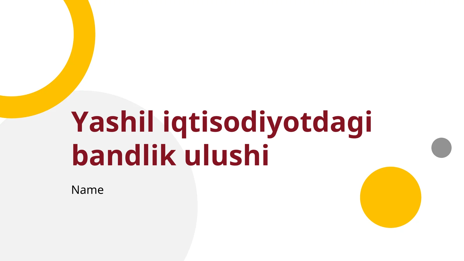Yashil iqtisodiyotdagi bandlik ulushi