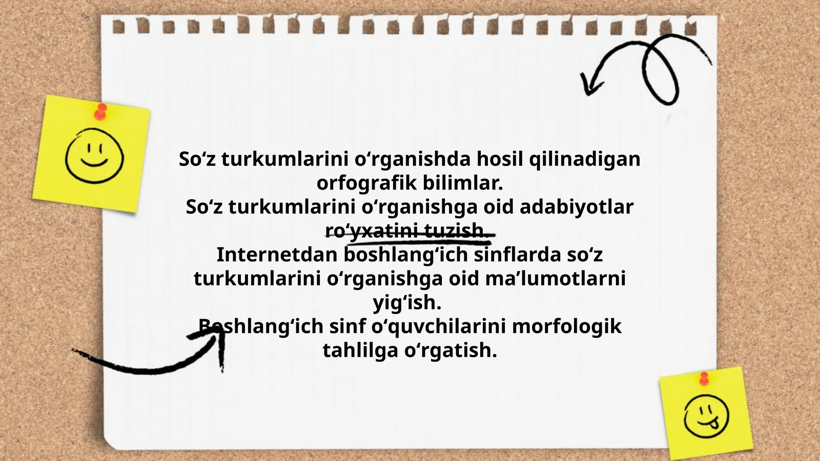 Soʻz turkumlarini oʻrganishda hosil qilinadigan orfografik bilimlar