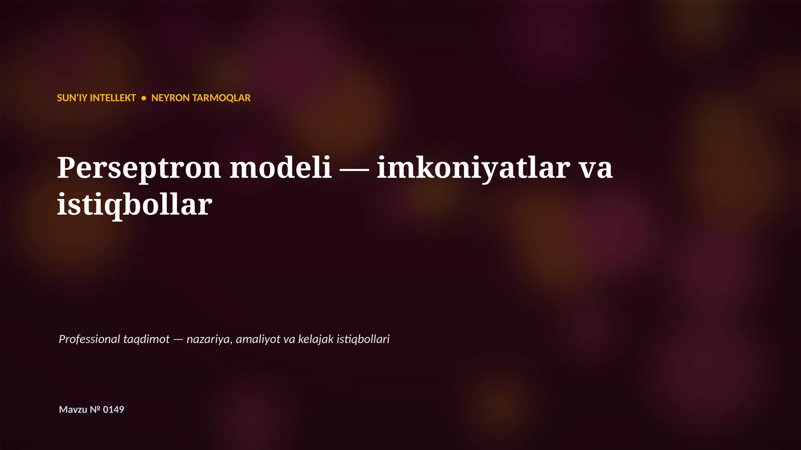 Neyron Tarmoqlar