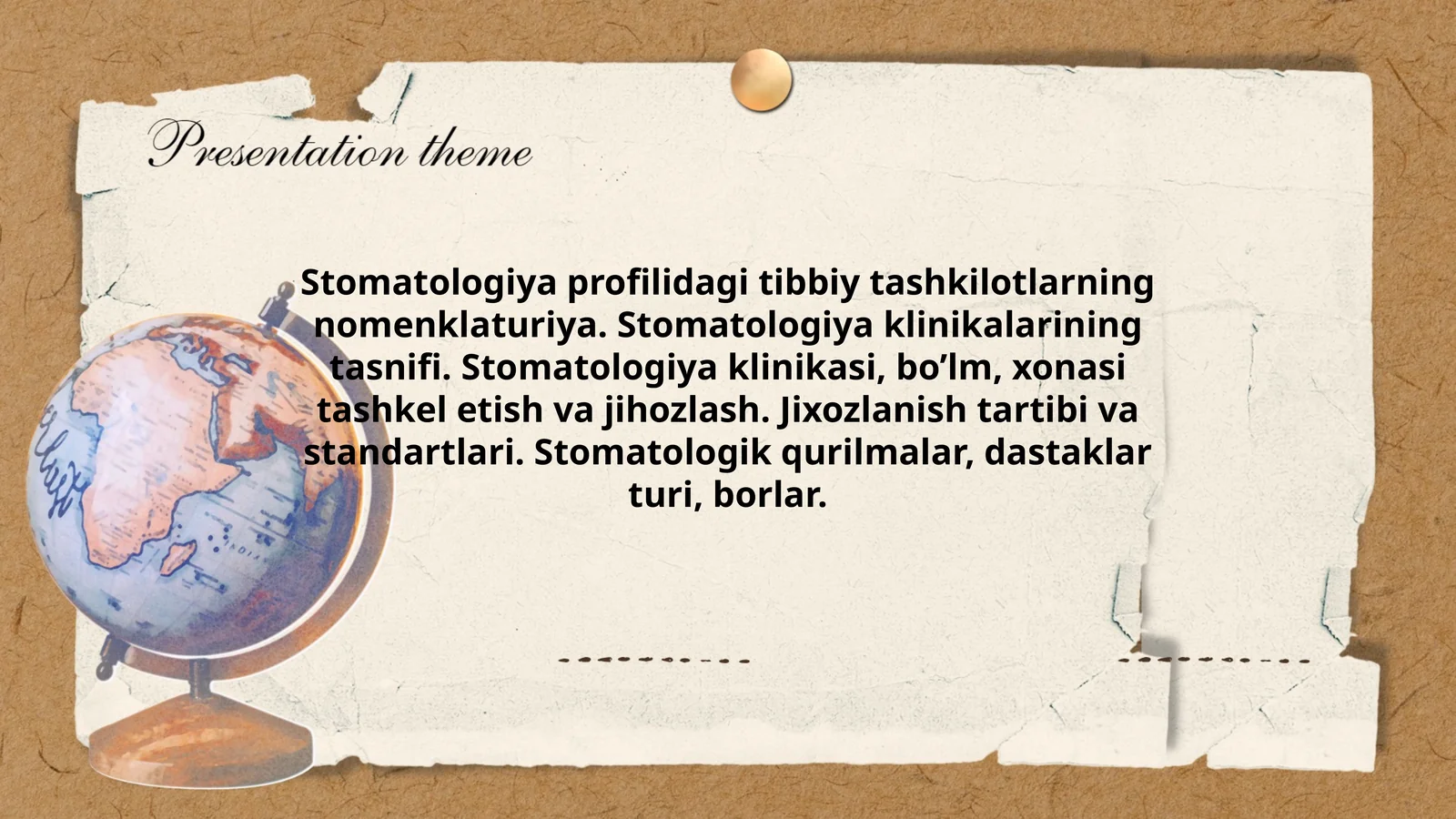 Stomatologiya profilidagi tibbiy tashkilotlarning nomenklaturiya