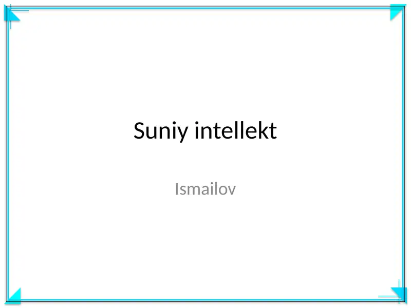 Suniy intellekt