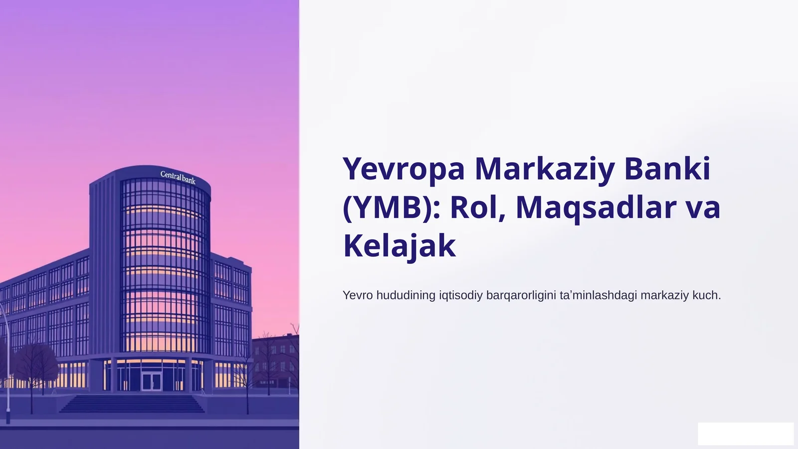 Yevropa Markaziy Banki (YMB): Rol, Maqsadlar va Kelajak