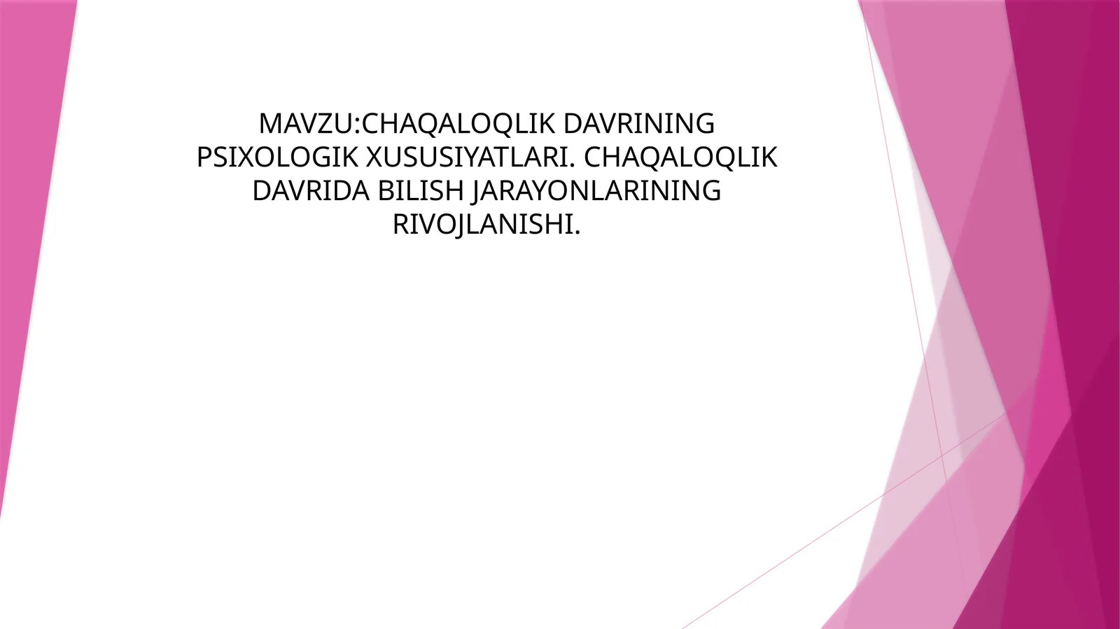 Go‘daklik davrida harakat funksiyalari va predmetlar bilan harakatlanishni rivojlanishi