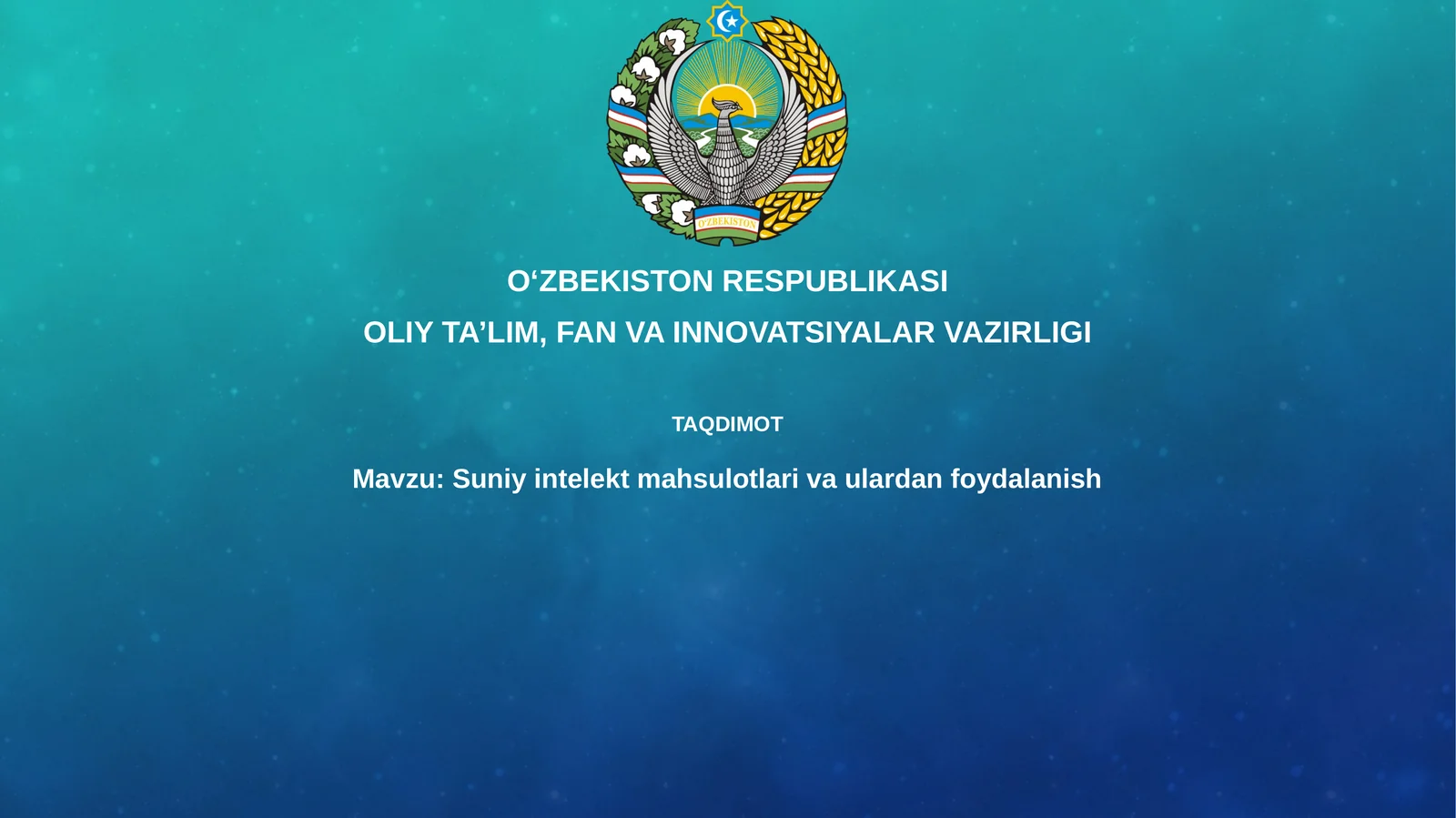 Suniy intellekt mahsulotlari va ulardan foydalanish