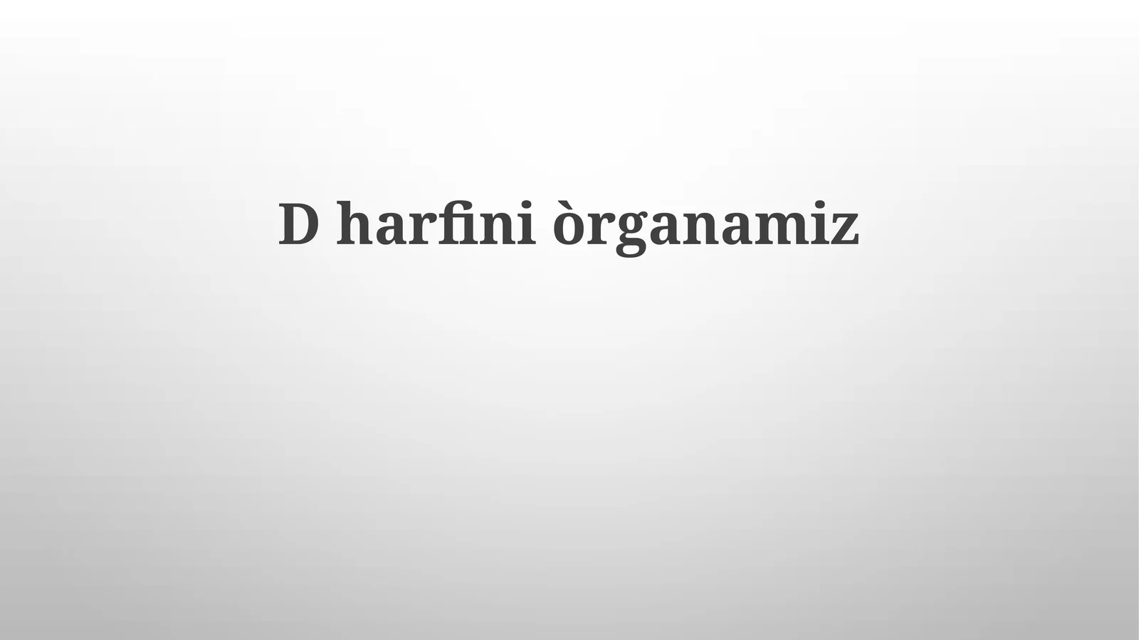 D Organimizning Kasalliklari