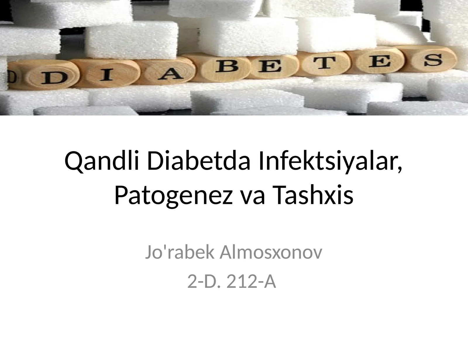 Qandli Diabetda Infektsiyalar, Patogenez va Tashxis