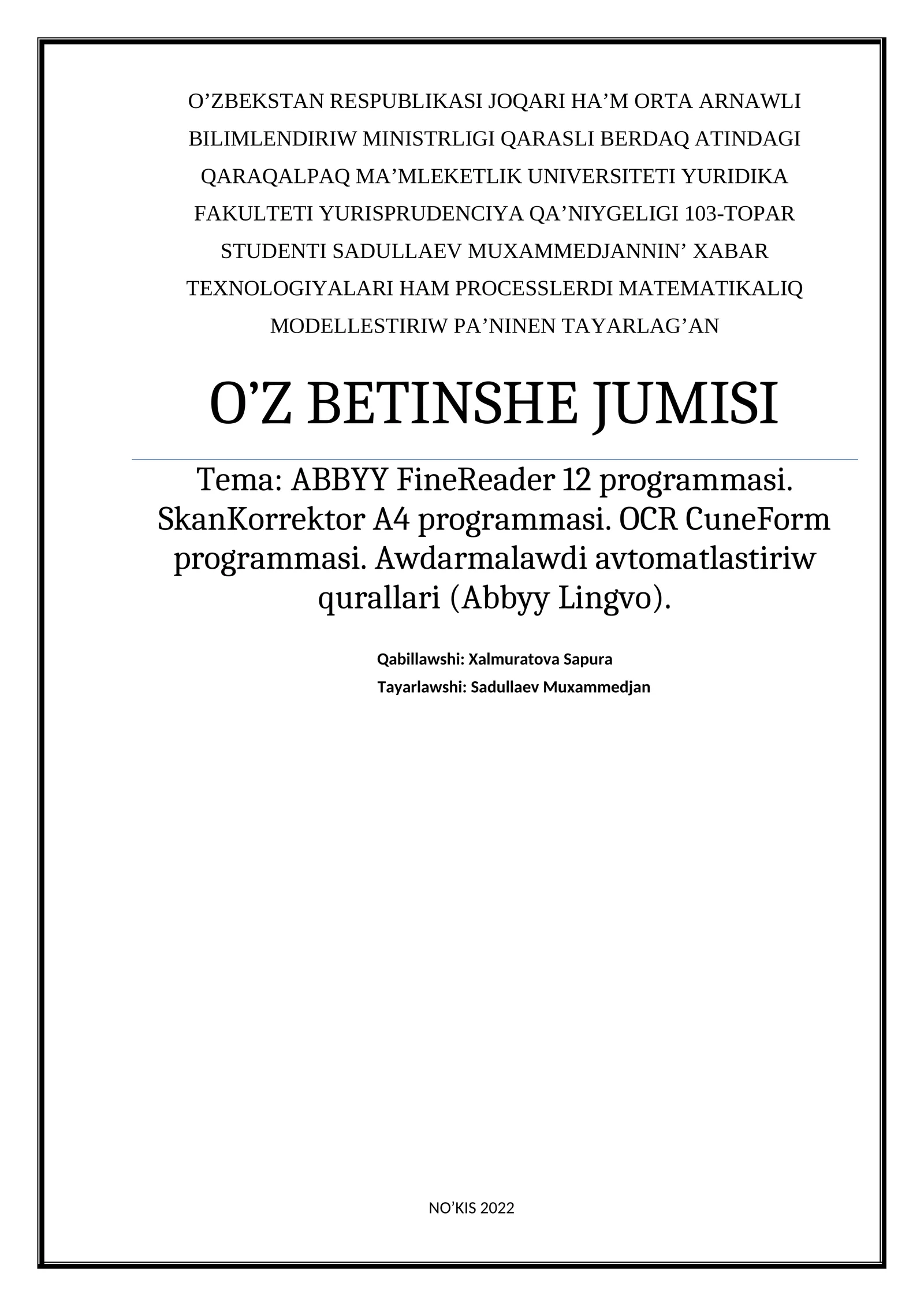 ABBYY FineReader 12 programmasi