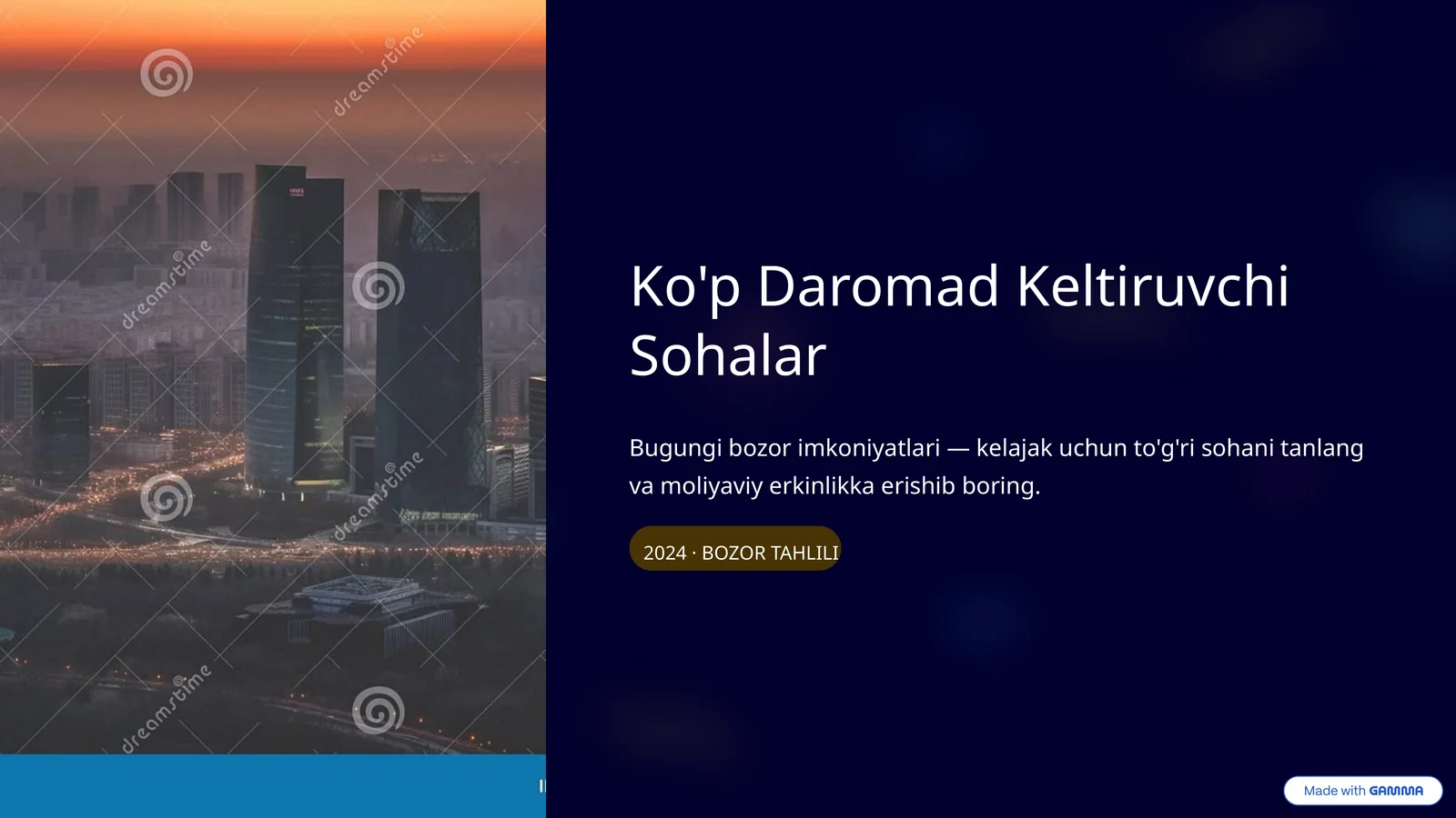 Ko'p Daromad Keltiruvchi Sohalar