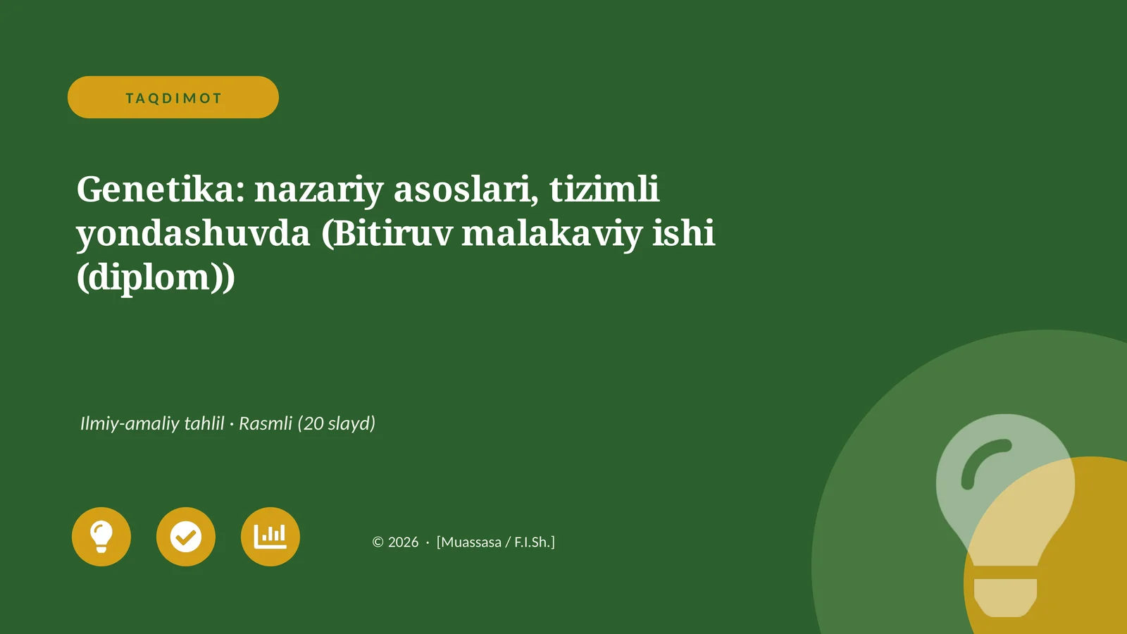 Genetika: nazariy asoslari, tizimli yondashuvda