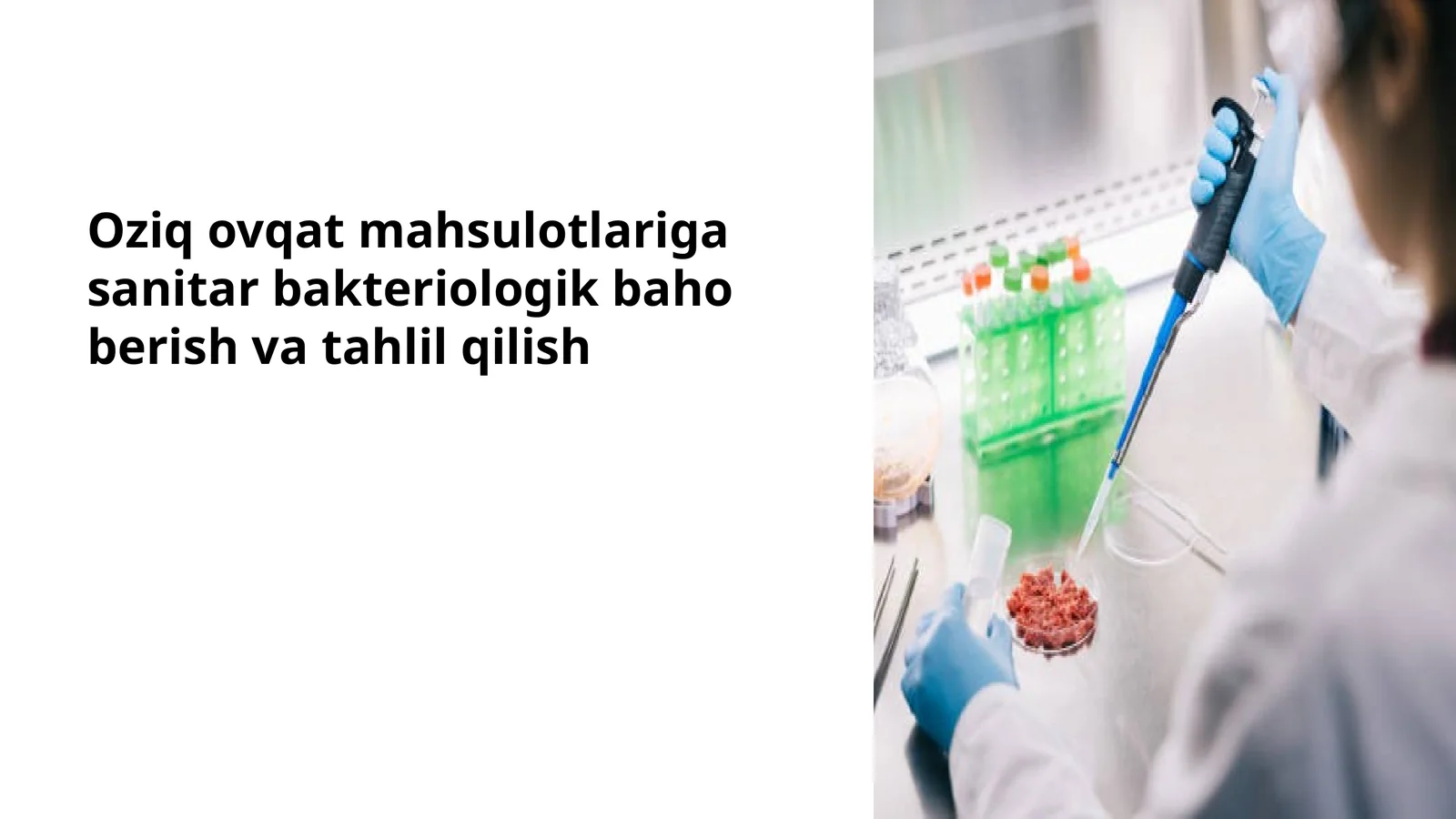 Oziq ovqat mahsulotlariga sanitar bakteriologik baho berish va tahlil qilish