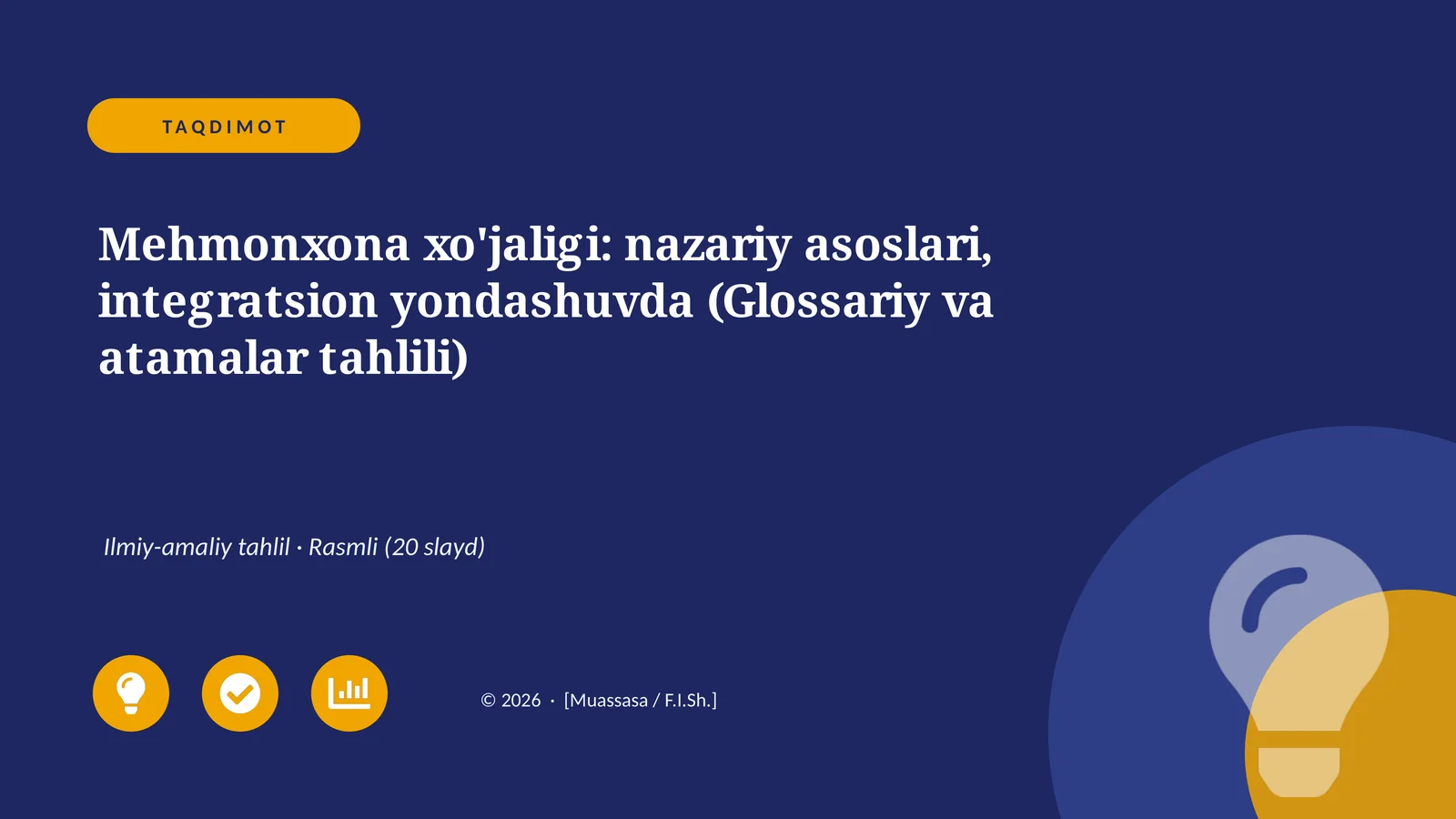 Mehmonxona xo'jaligi: nazariy asoslari, integratsion yondashuvda (Glossariy va atamalar tahlili)