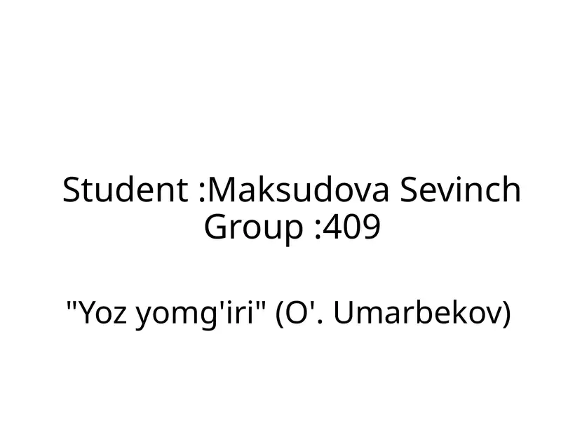 "Yoz yomg'iri" (O'.Umarbekov)