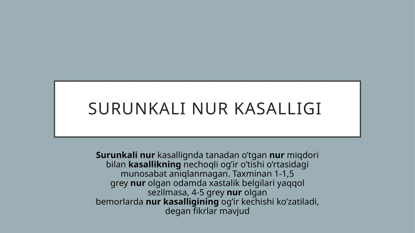 Surunkali nur kasalligi