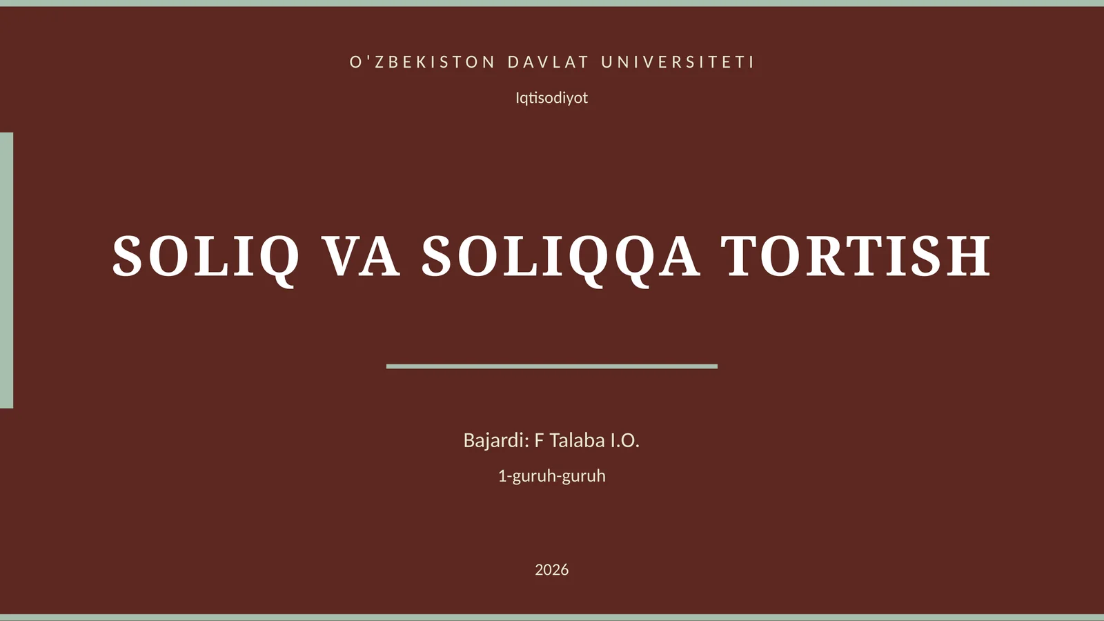 SOLIQ VA SOLIQQA TORTISH