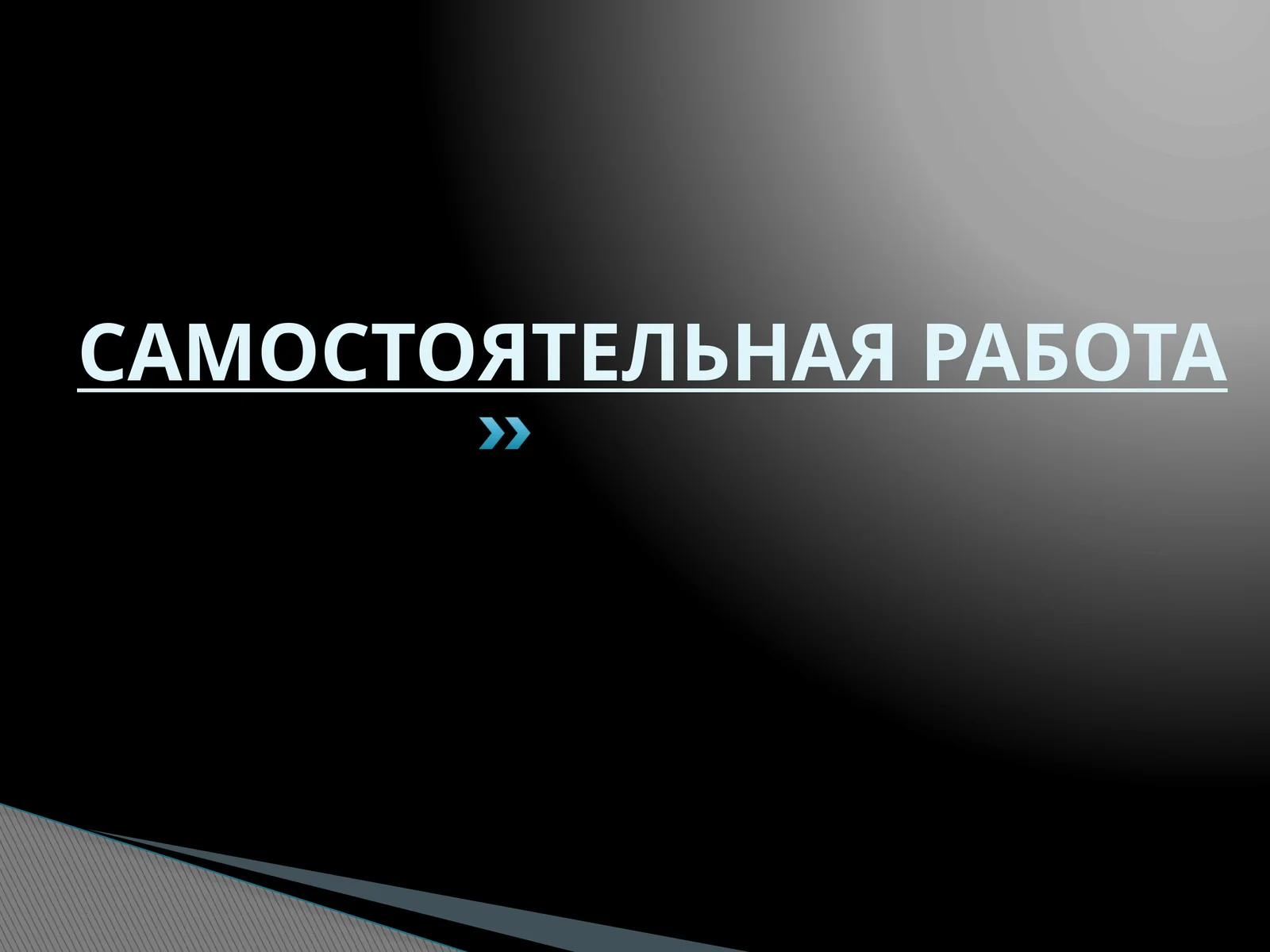 САМОСТОЯТЕЛЬНАЯ РАБОТА