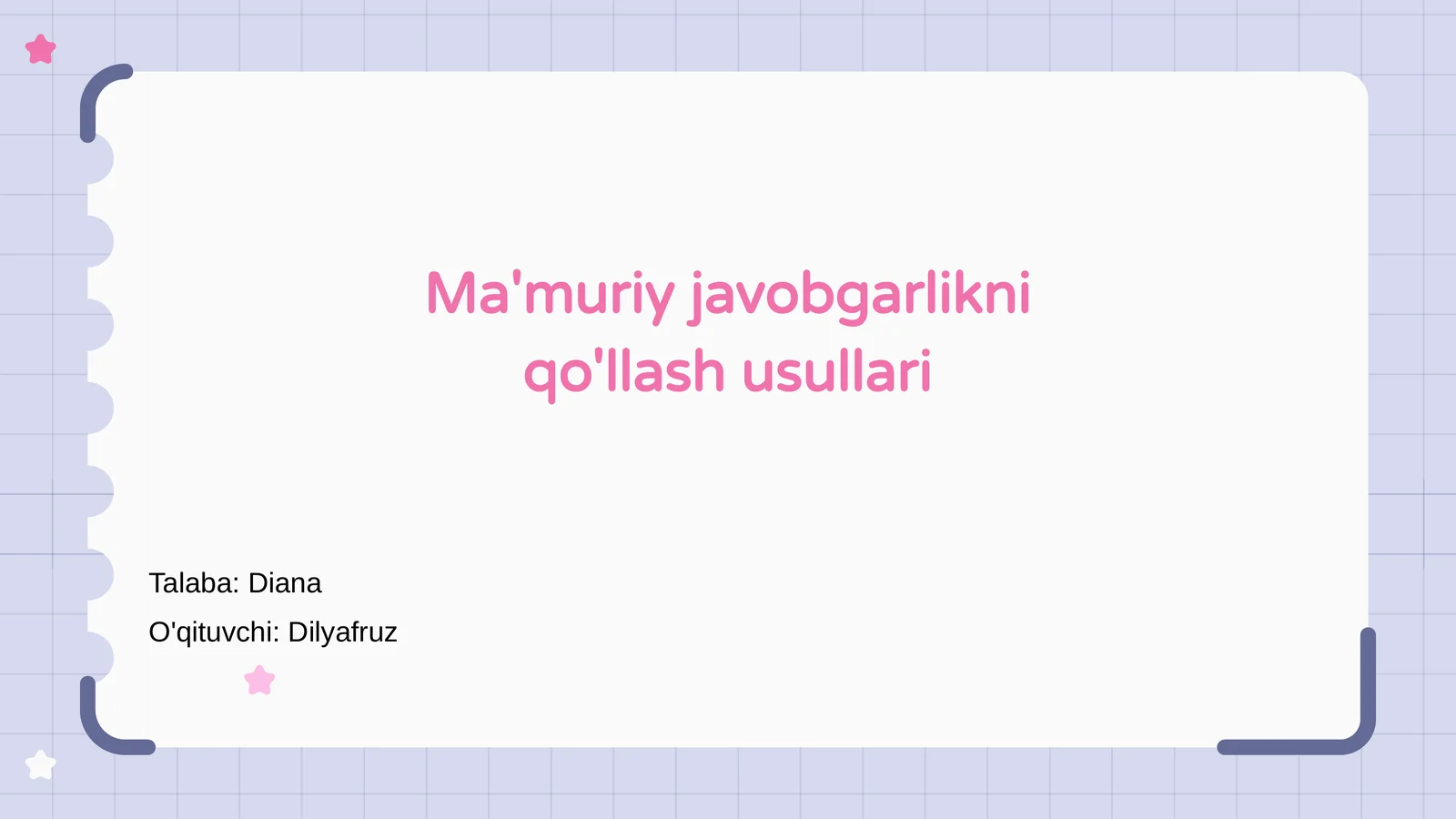 Ma'muriy javobgarlikni qo'llash usullari