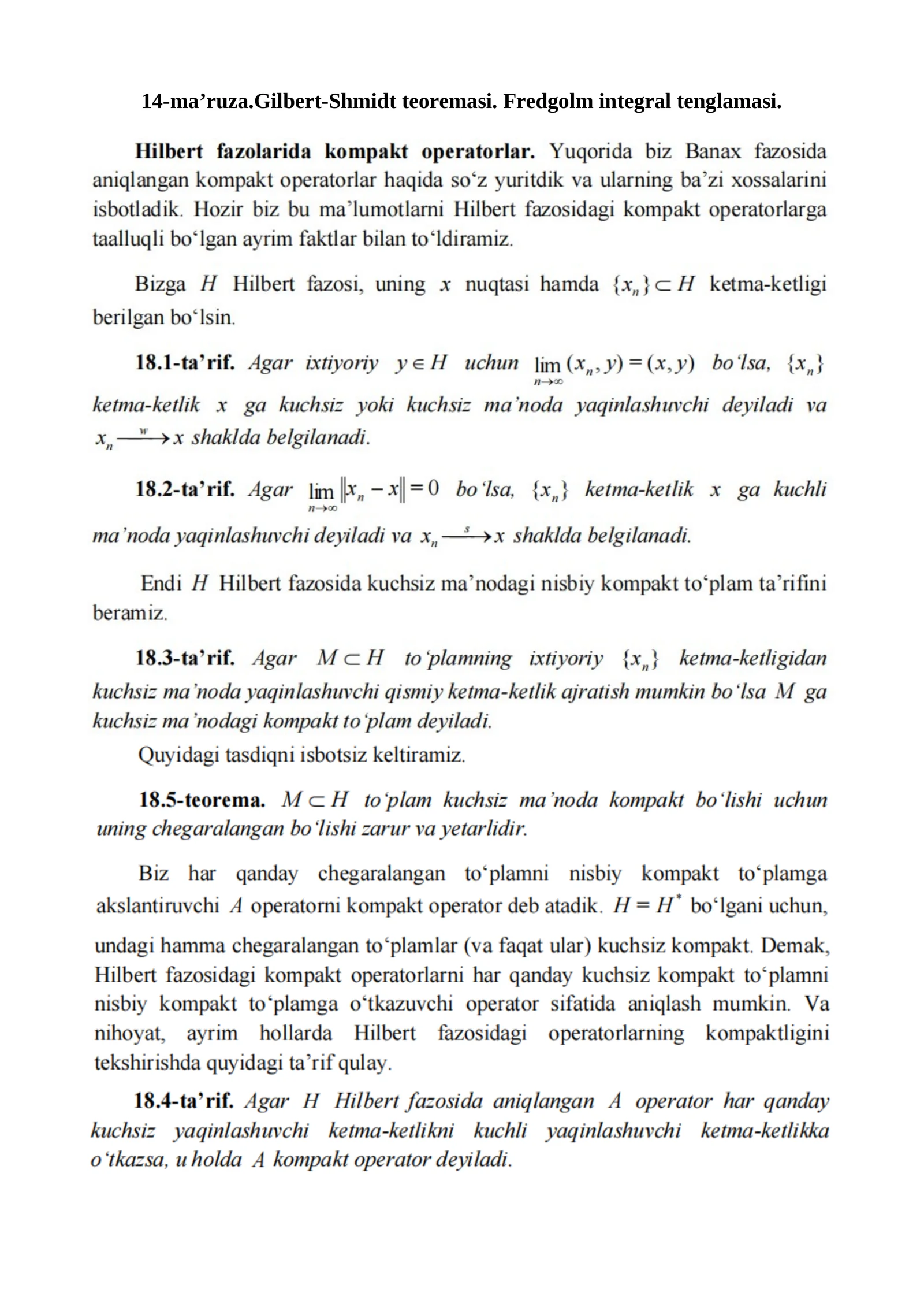 Fredgolm integral tenglamasi