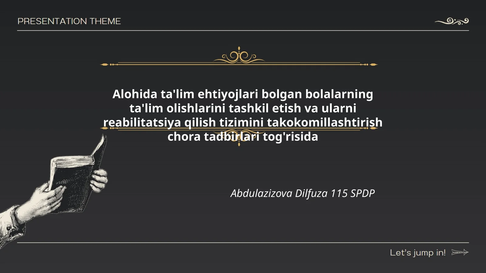 Alohida ta'lim ehtiyojlari bolgan bolalarning ta'lim olishlarini tashkil etish va ularni reabilitatsiya qilish tizimini takokomillashtirish chora tadbirlari tog'risida