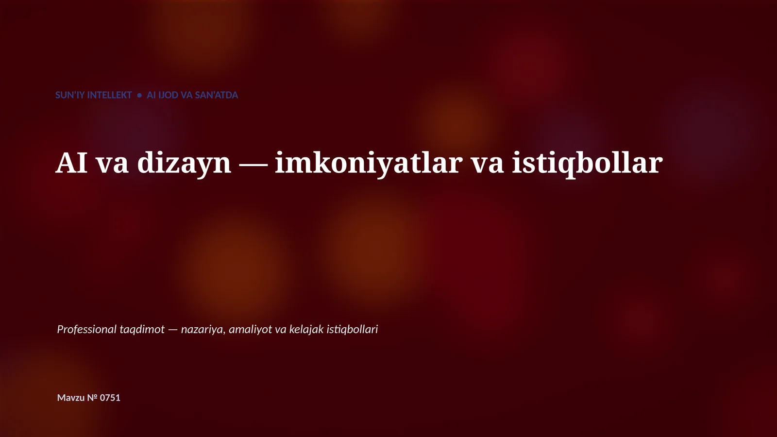 AI va dizayn — imkoniyatlar va istiqbollar