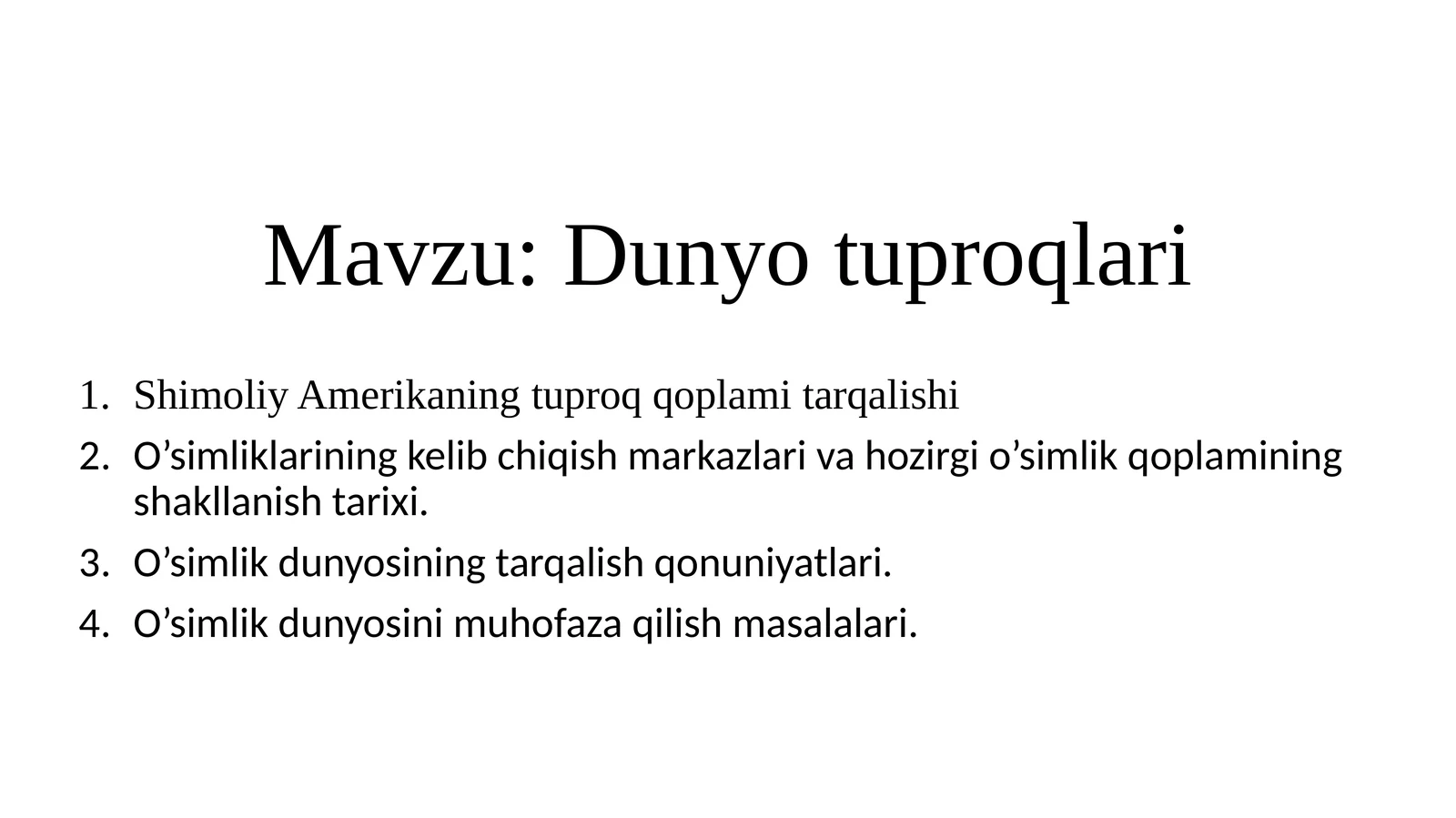Shimoliy Amerikaning tuproq qoplami tarqalishi