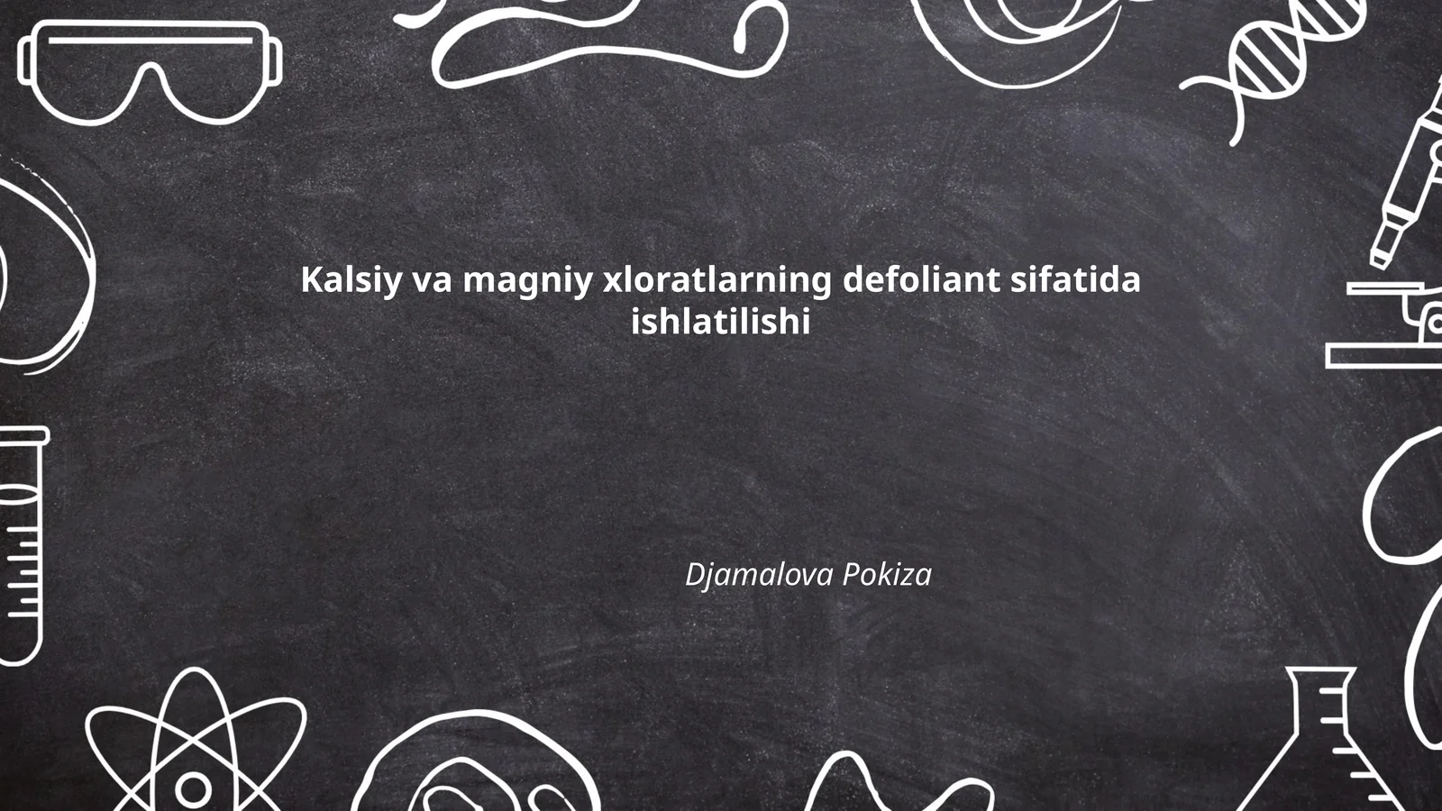 Kalsiy va magniy xloratlarning defoliant sifatida ishlatilishi