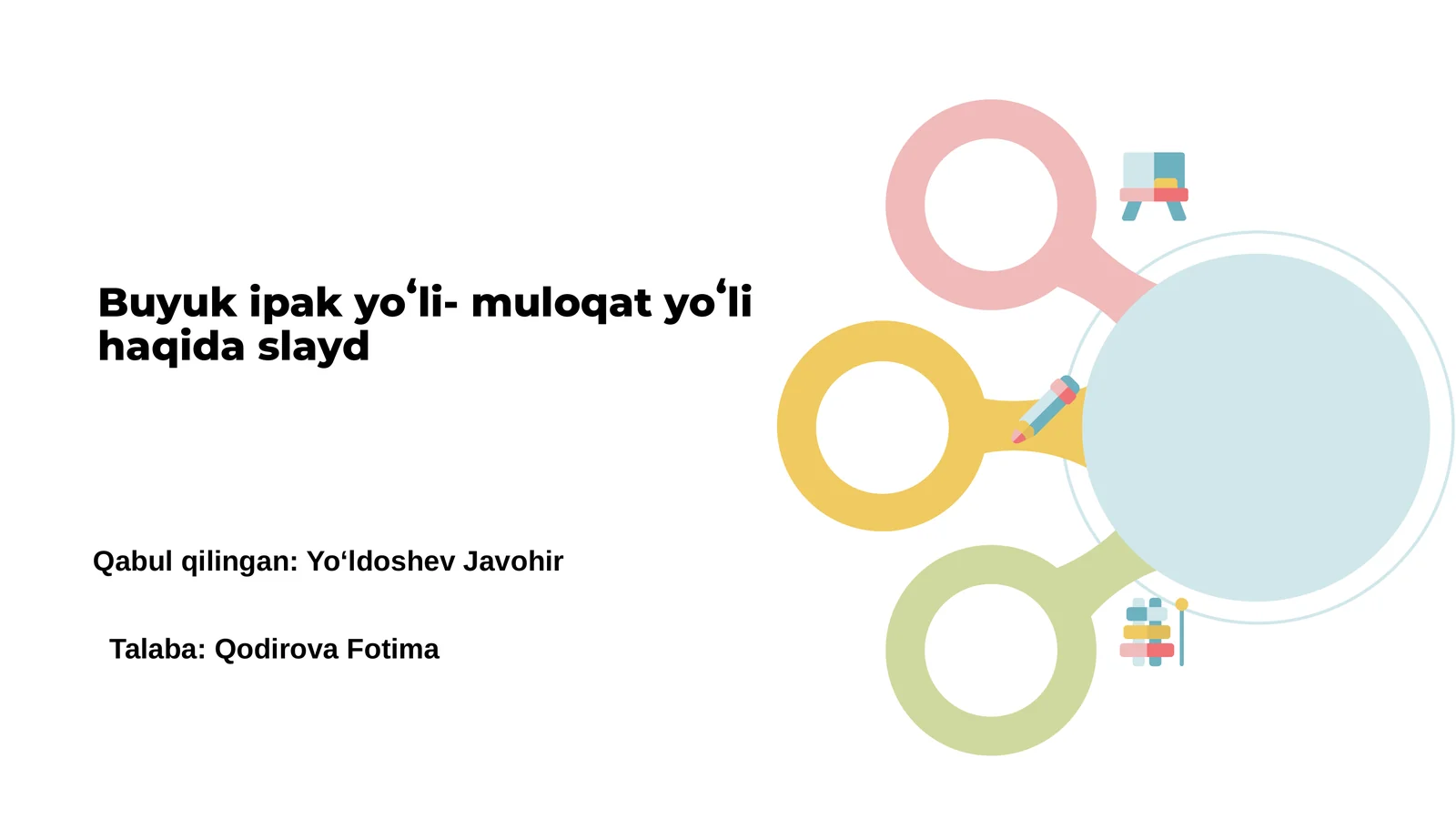 Buyuk ipak yoʻli- muloqat yoʻli haqida slayd