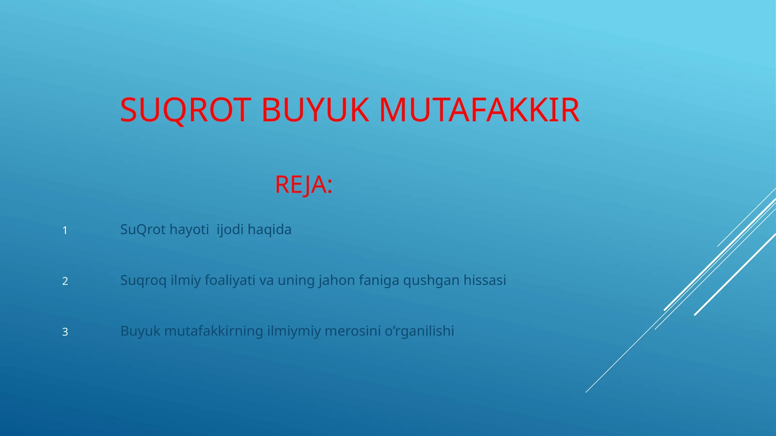 SUQROT BUYUK MUTAFAKKIRREJA