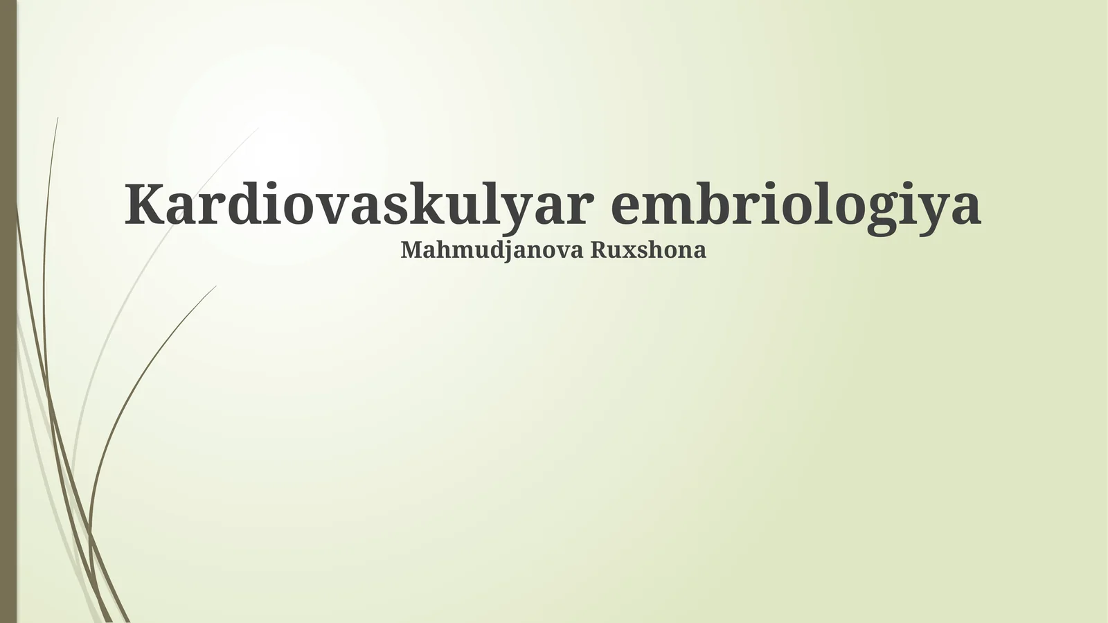 Kardiovaskulyar embriologiya