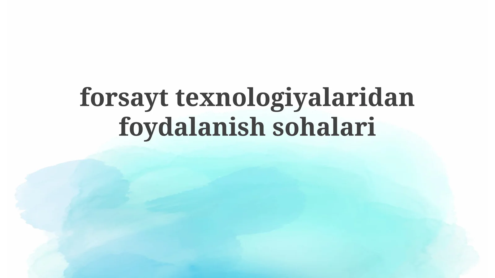 Foresight texnologiyalaridan foydalanish sohalari