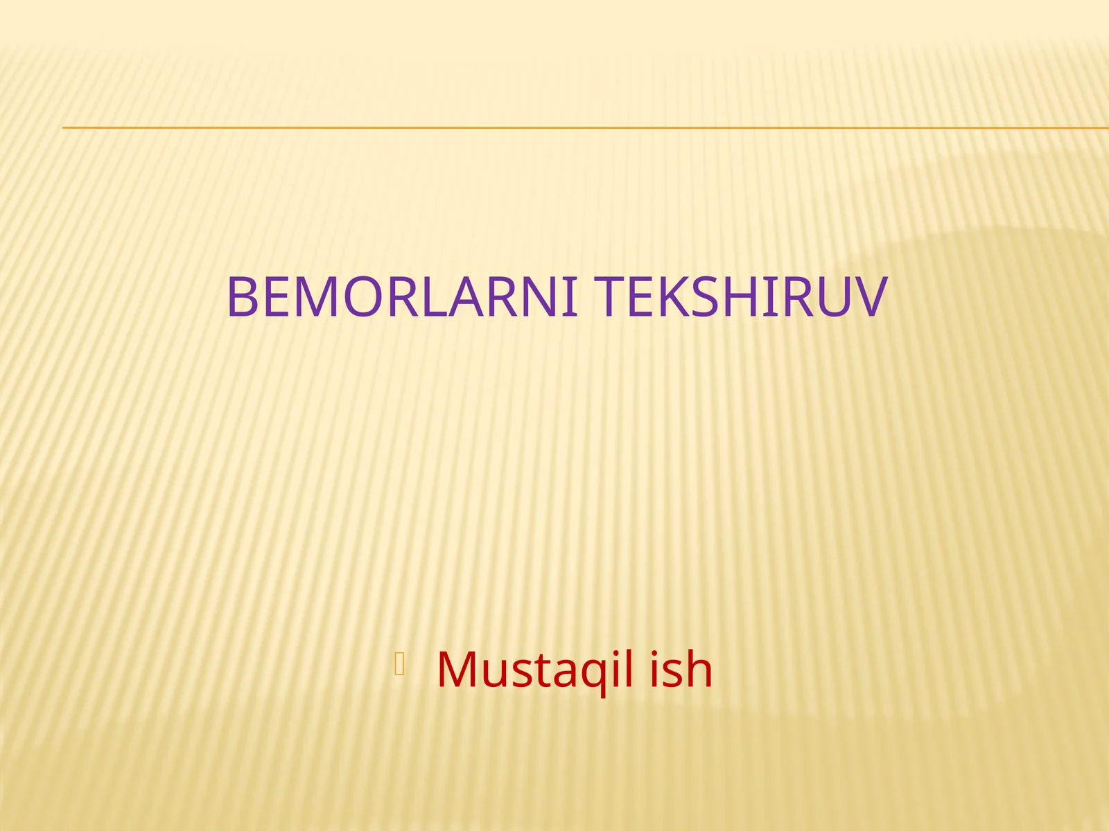 Bemorlarni tekshiruv