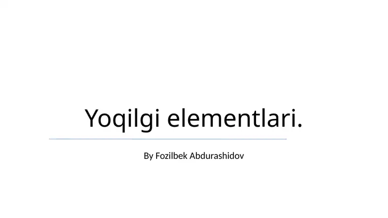 Yoqilgi elementlari
