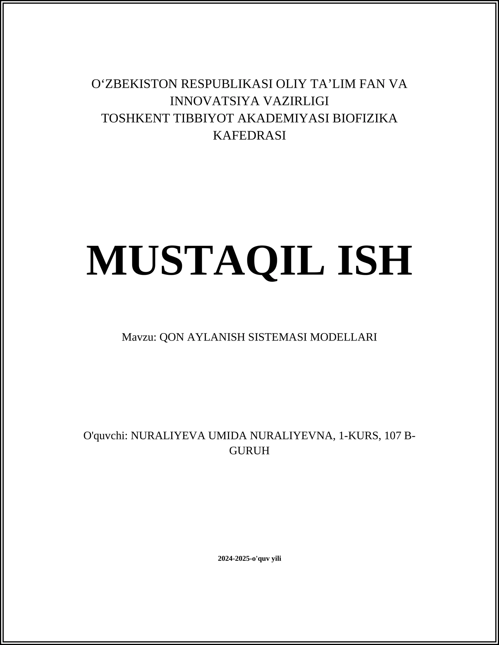 QON AYLANISH SISTEMASI MODELLARI