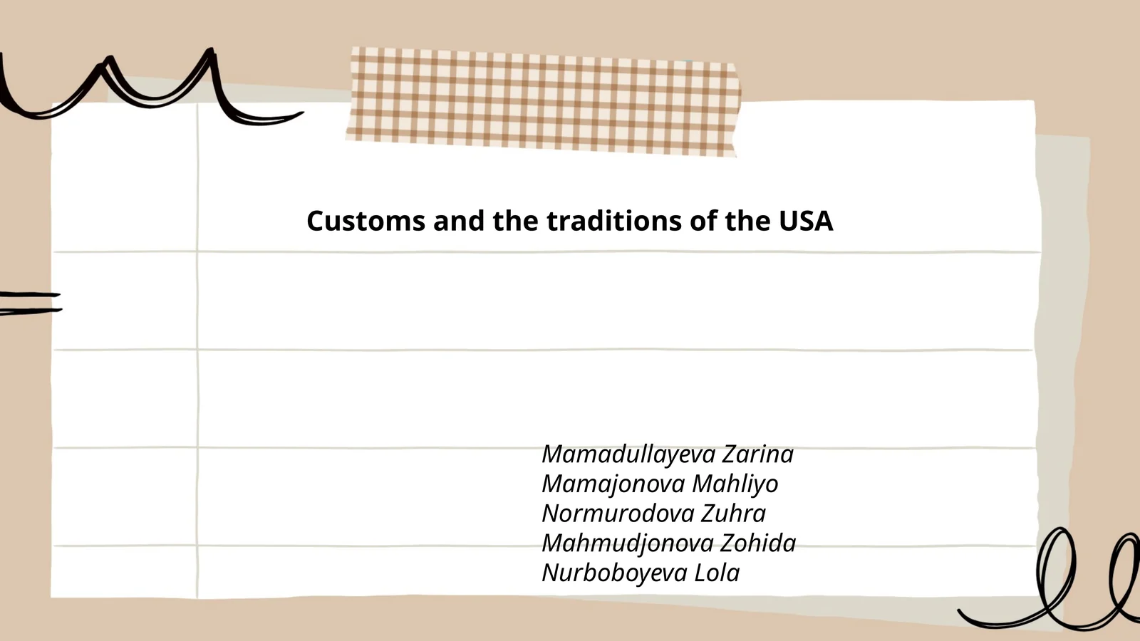 Customs and the traditions of the USA