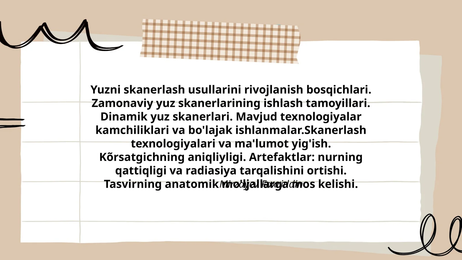 Yuzni skanerlash usullarini rivojlanish bosqichlari