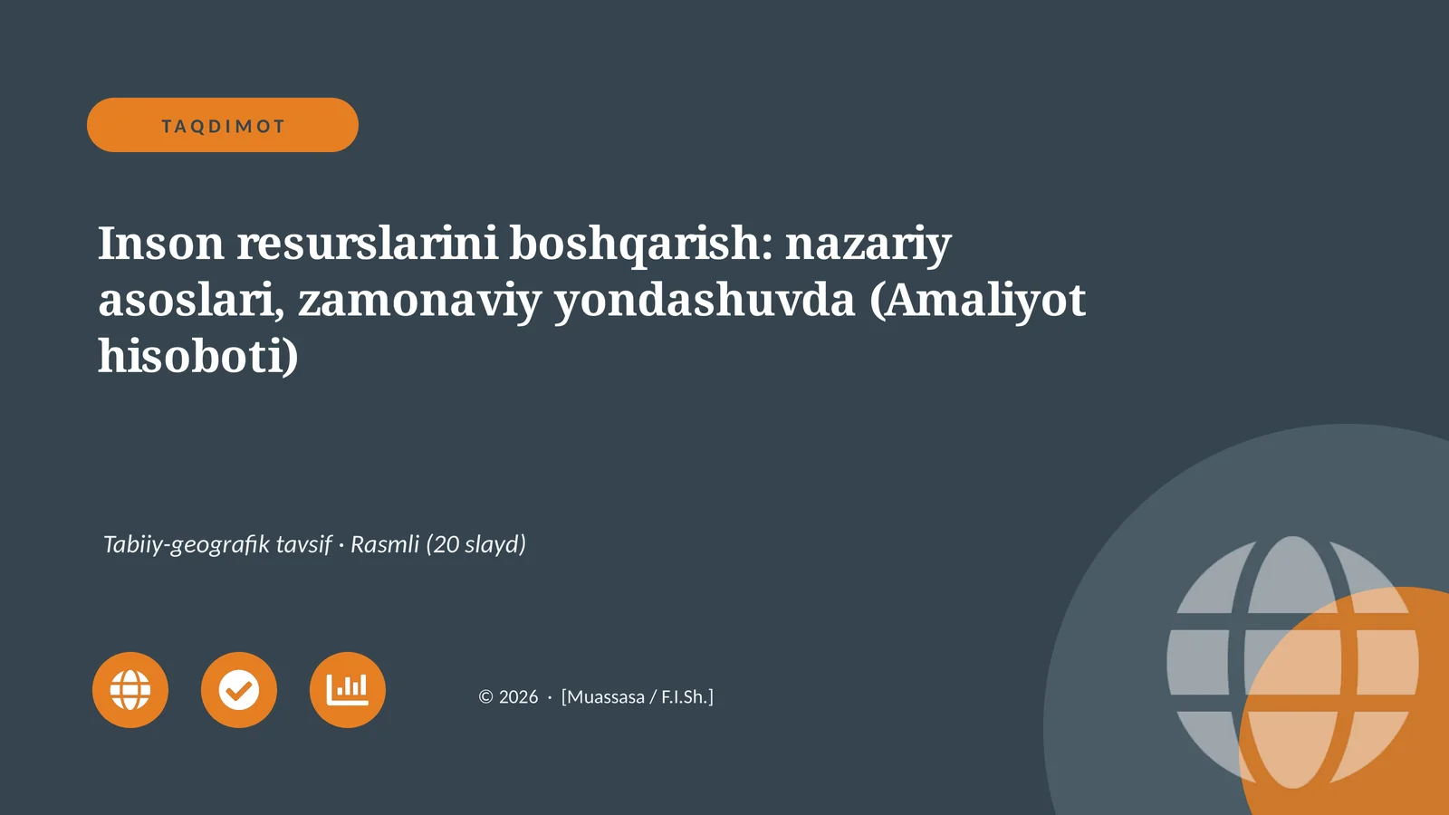 Inson resurslarini boshqarish: nazariy asoslari, zamonaviy yondashuvda (Amaliyot hisoboti)