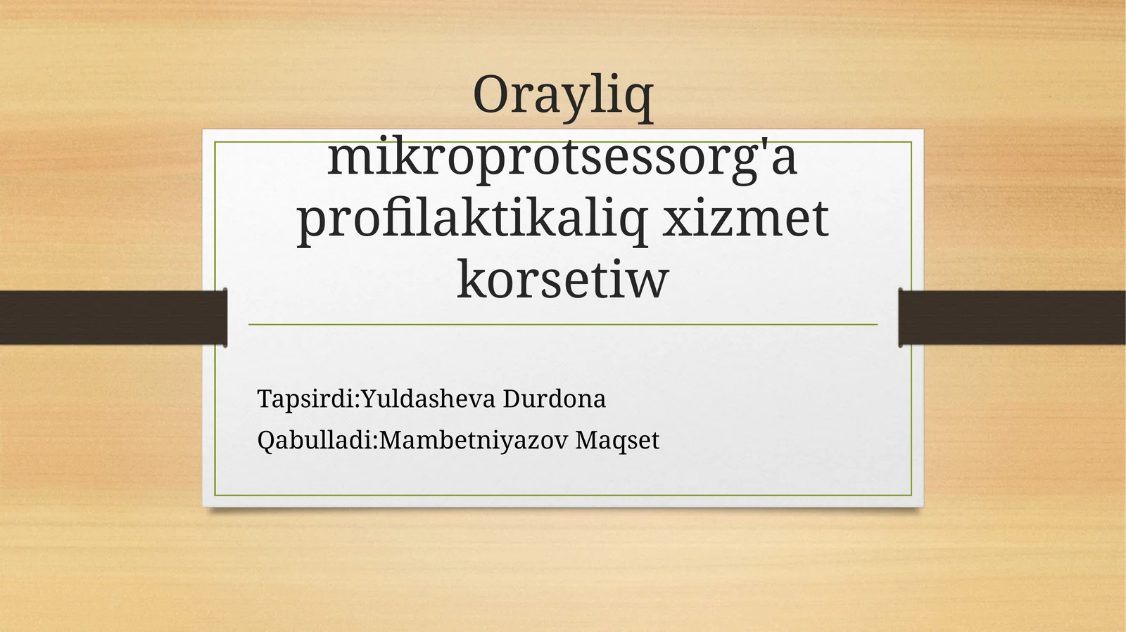 Orayliq mikroprotsessorǵa profilaktikaliq xizmet korsetiw
