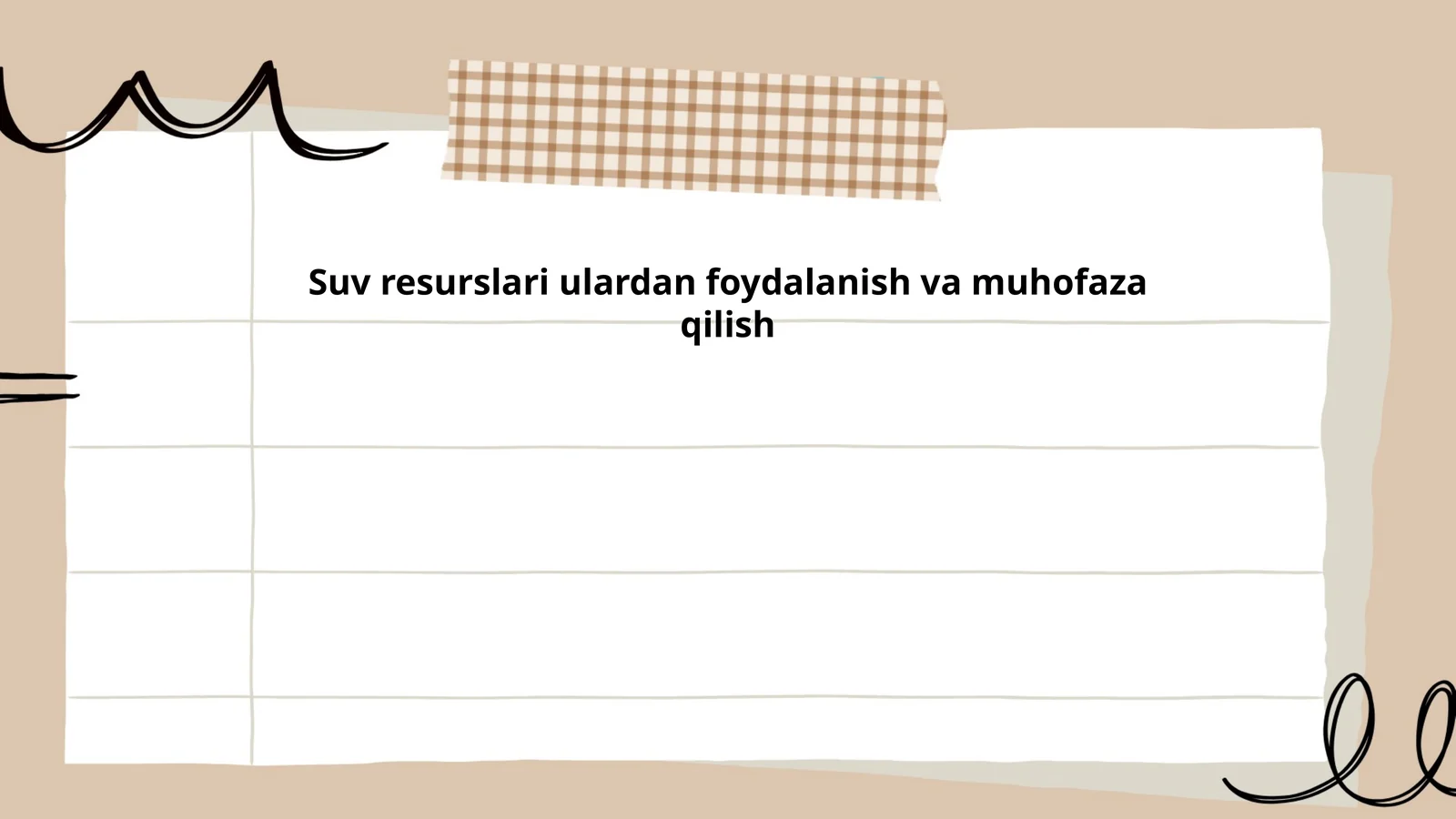 Suv resurslari ulardan foydalanish va muhofaza qilish