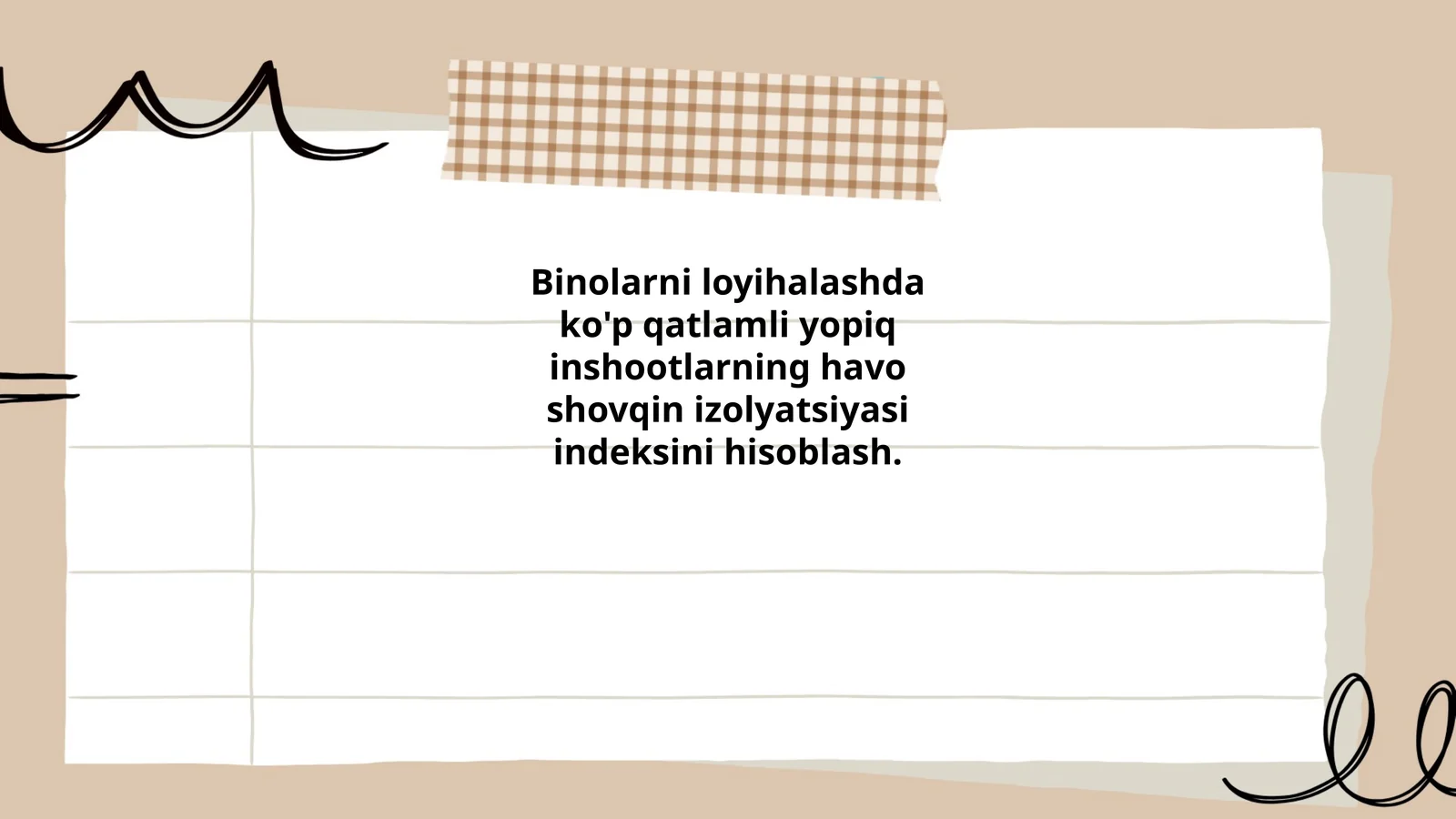 Binolarni loyihalashda ko'p qatlamli yopiq inshootlarning havo shovqin izolyatsiyasi indeksini hisoblash