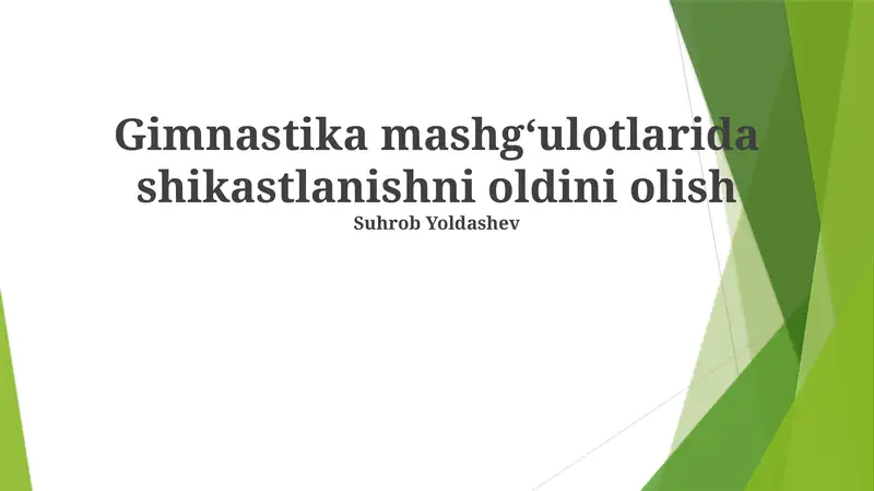 Umumiy Gimnastika Shikastlari