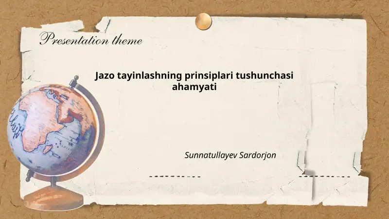 Jazo tayinlashning prinsiplari tushunchasi ahamyati